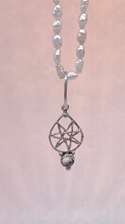᠅ sunken city ᠅ opal fog star – one-of-a-kind silver opal star pendant, handmade artisan jewellery, ethereal luxury heirloom gift