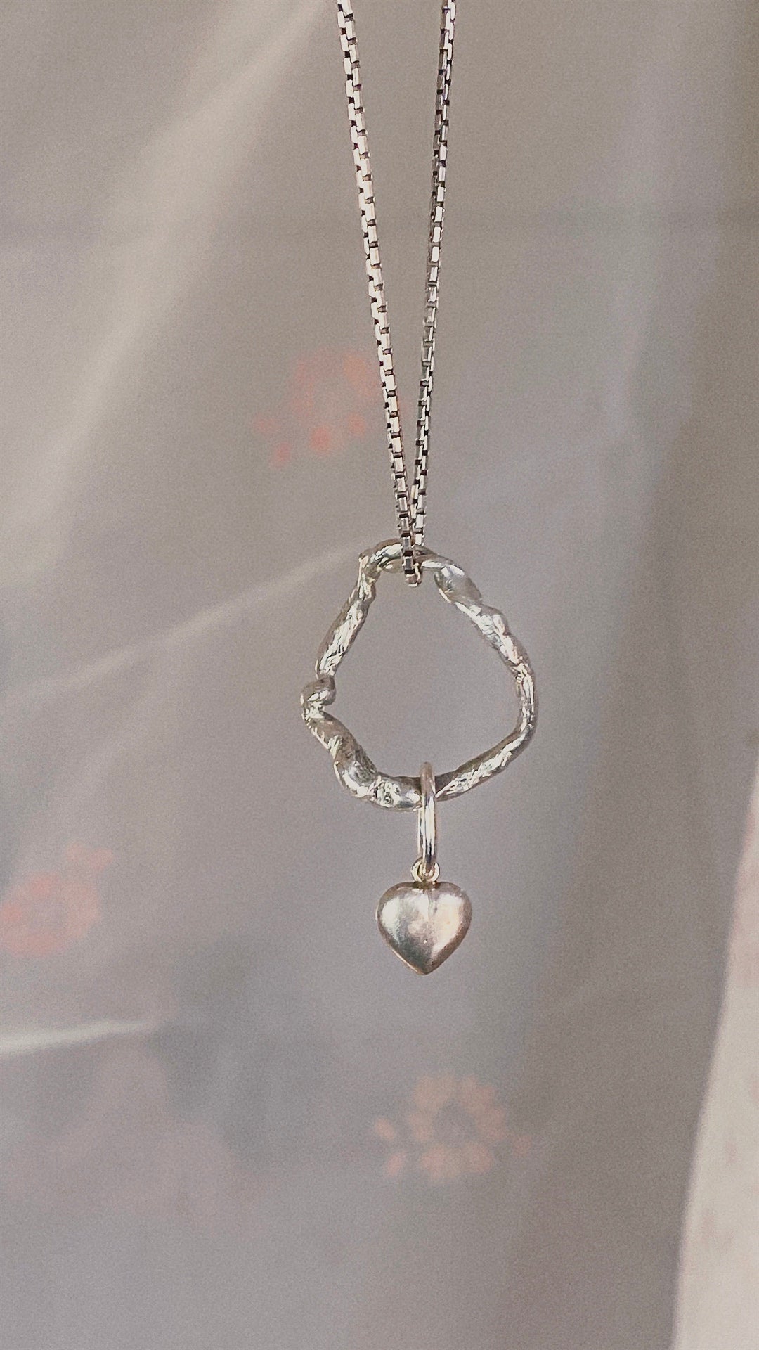heart ringlet // one of a kind organic silver swirl with vintage heart