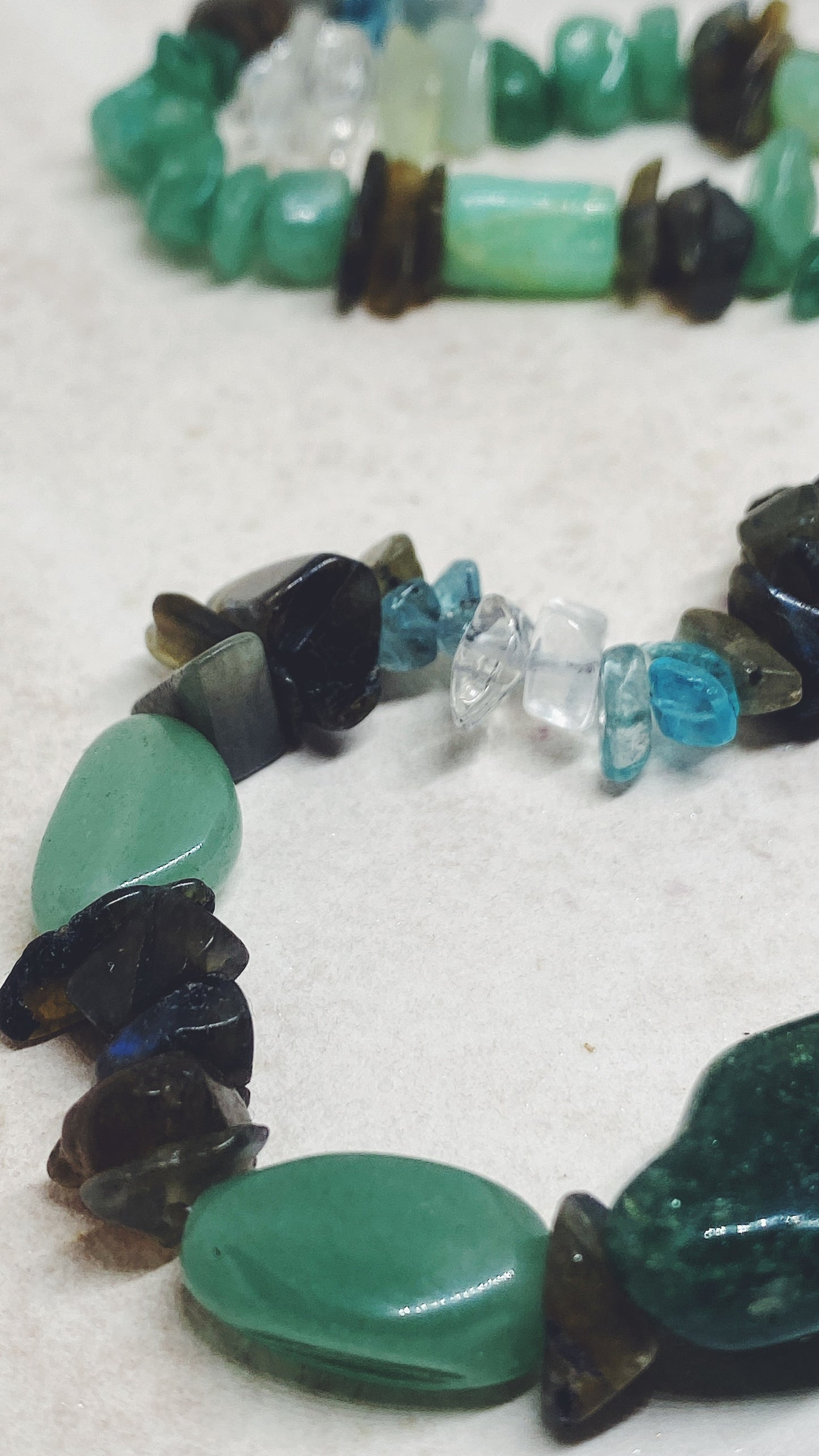 mossy dreams // textured semi precious stone strand