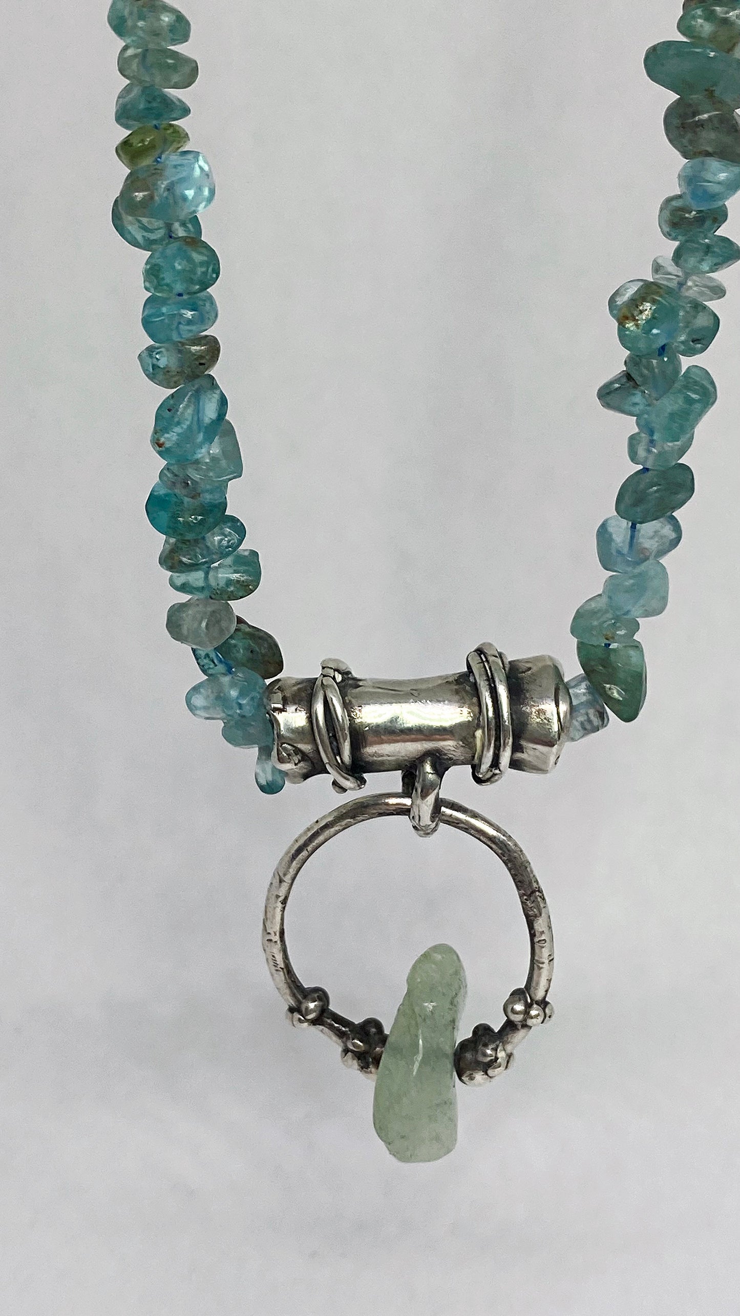 knots, droplets and jade silver pendant {door nox}