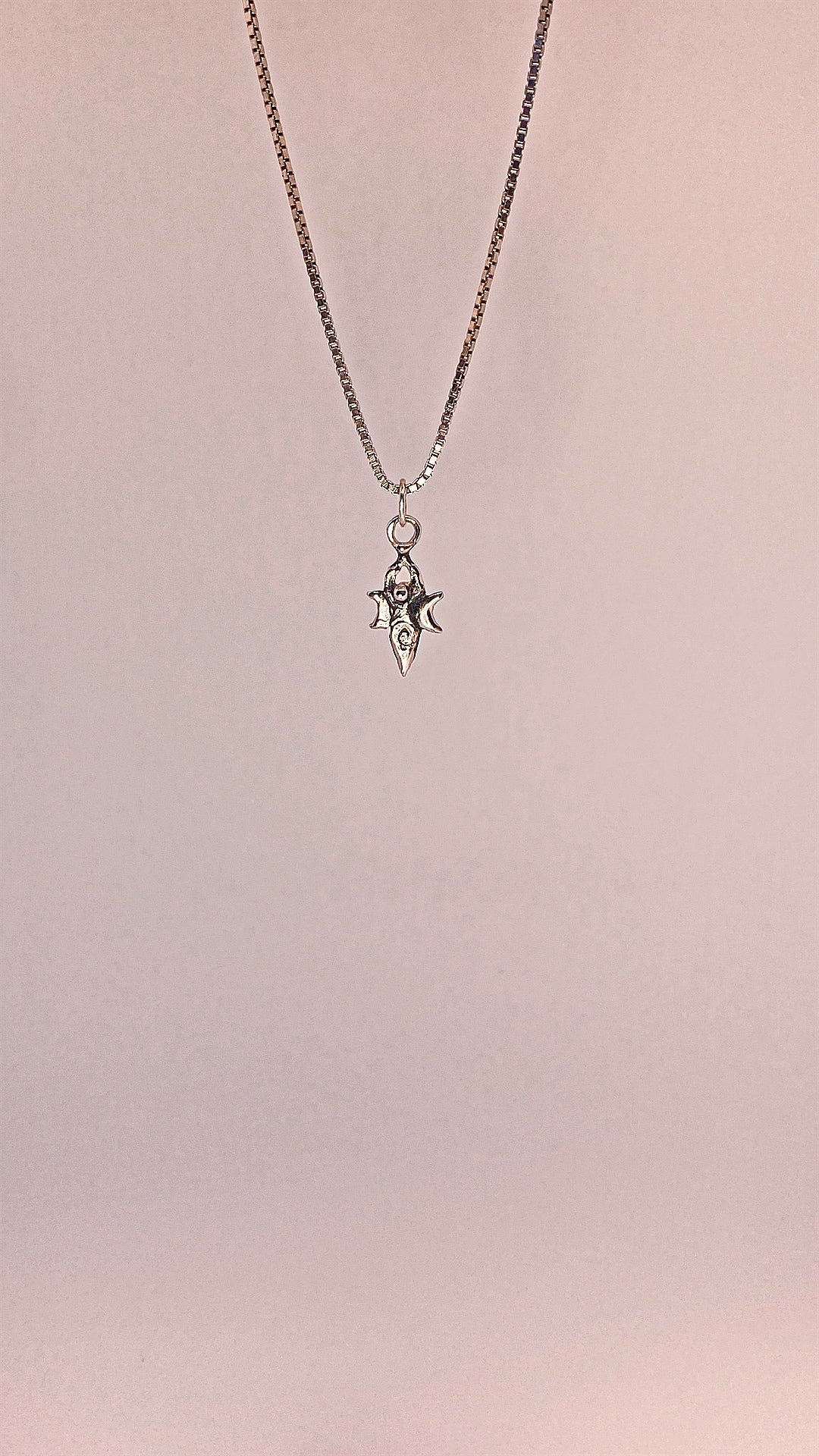 triple goddess mini spiral charm // heart design pagan wicca silver ancestral gift