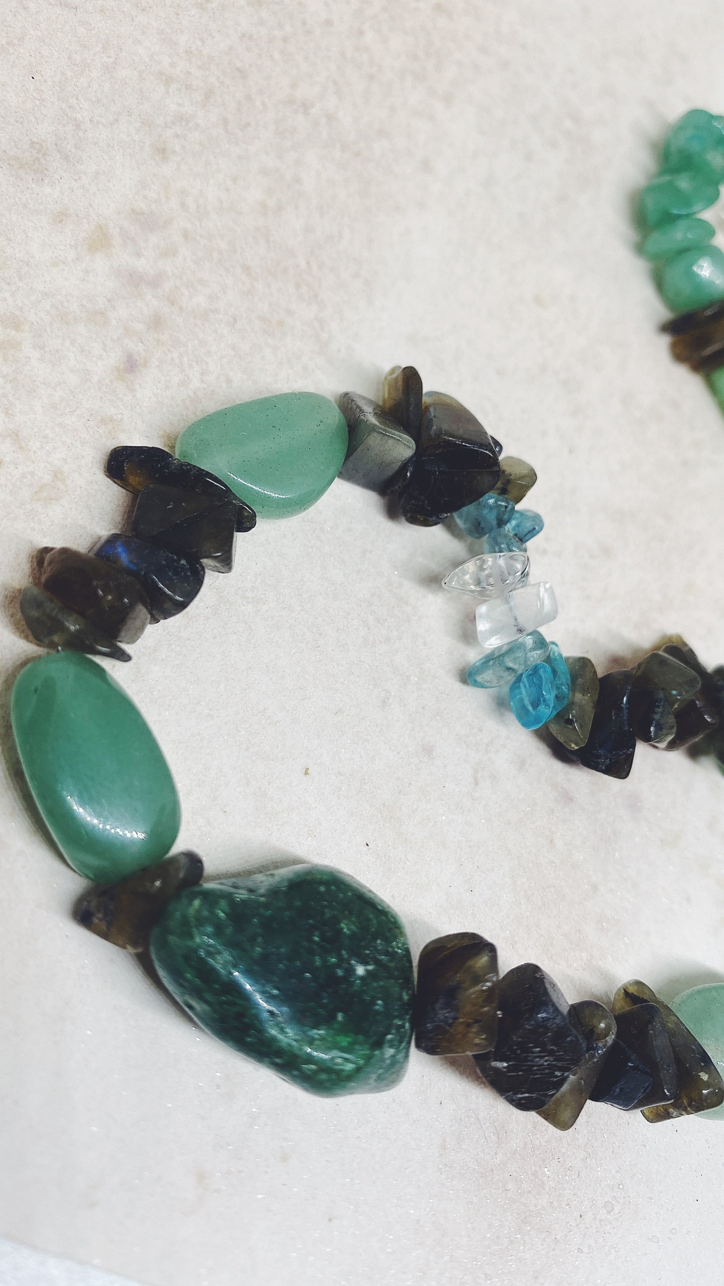 mossy dreams // textured semi precious stone strand