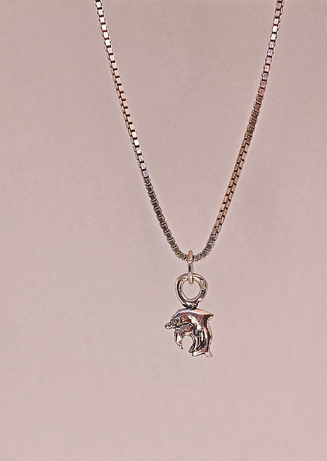 dolphin lune // mini moon charm water element lunar silver