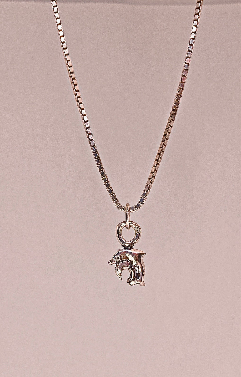 dolphin lune // mini moon charm water element lunar silver