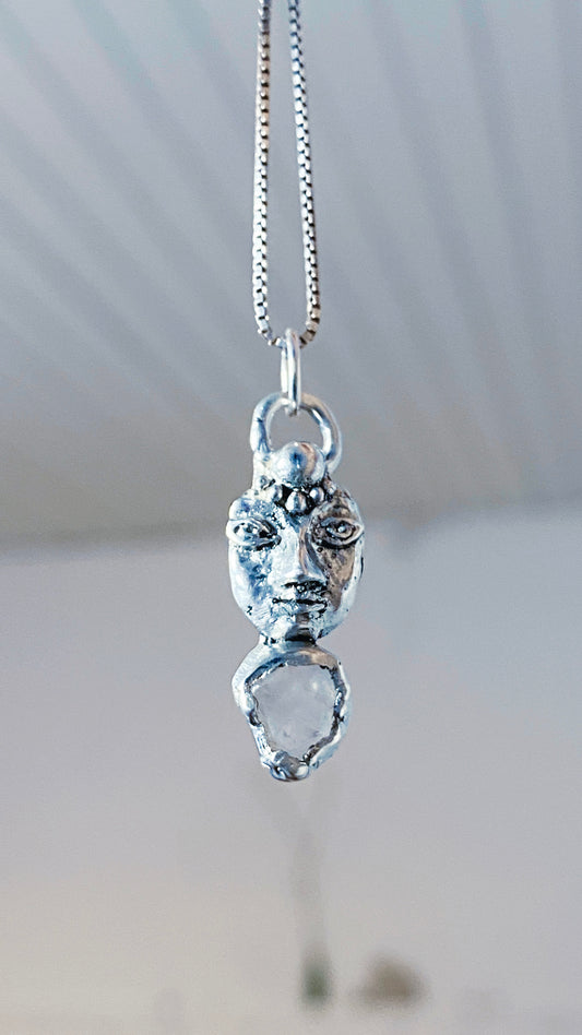 crystal gaze I // silver coin of a kind medallion