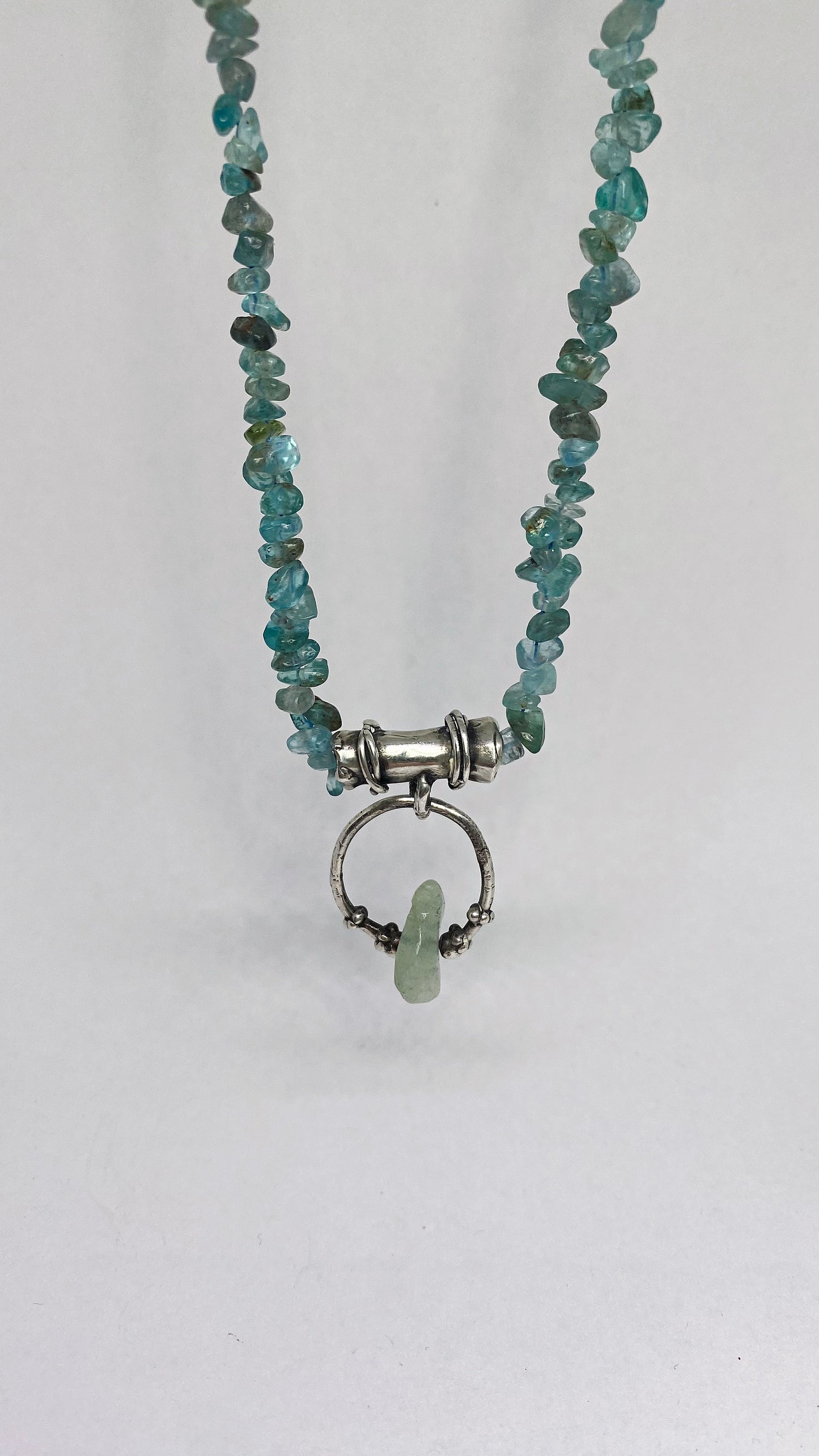 knots, droplets and jade silver pendant {door nox}