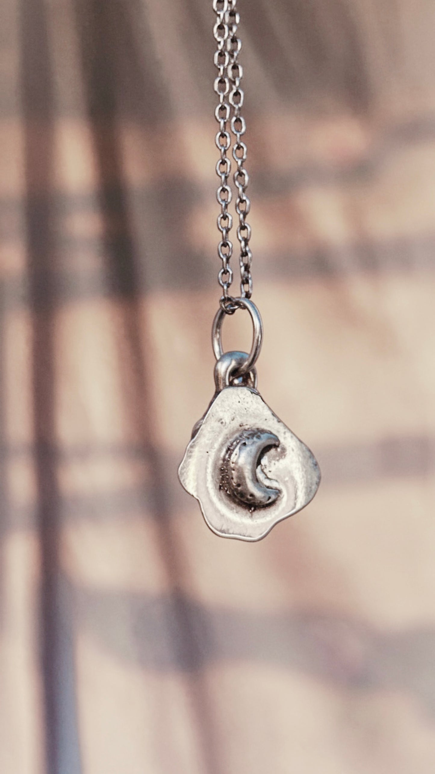 clear moon // one of a kind clear quartz lunar silver mini medallion