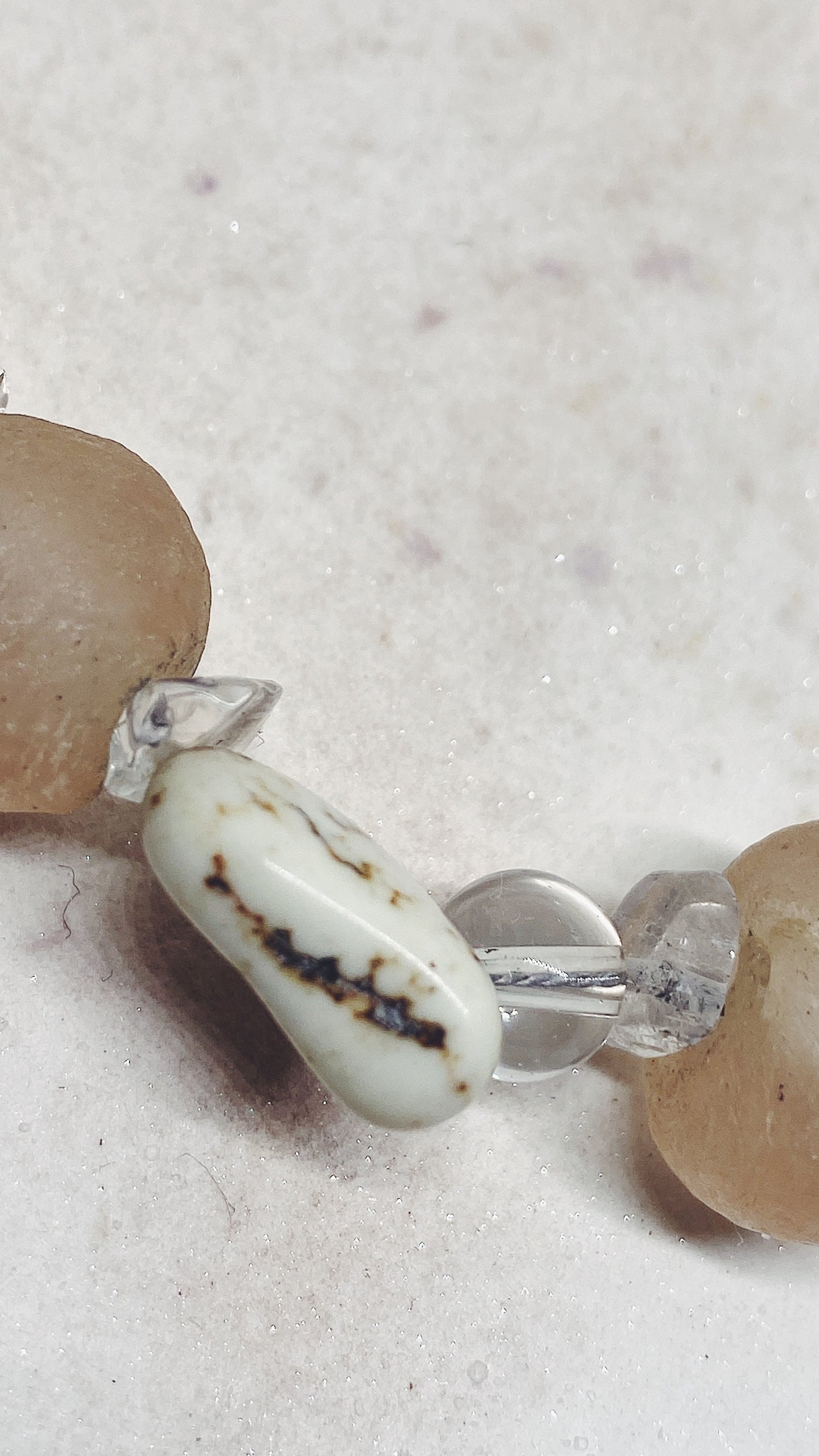 clear sea // textured semi precious stone strand