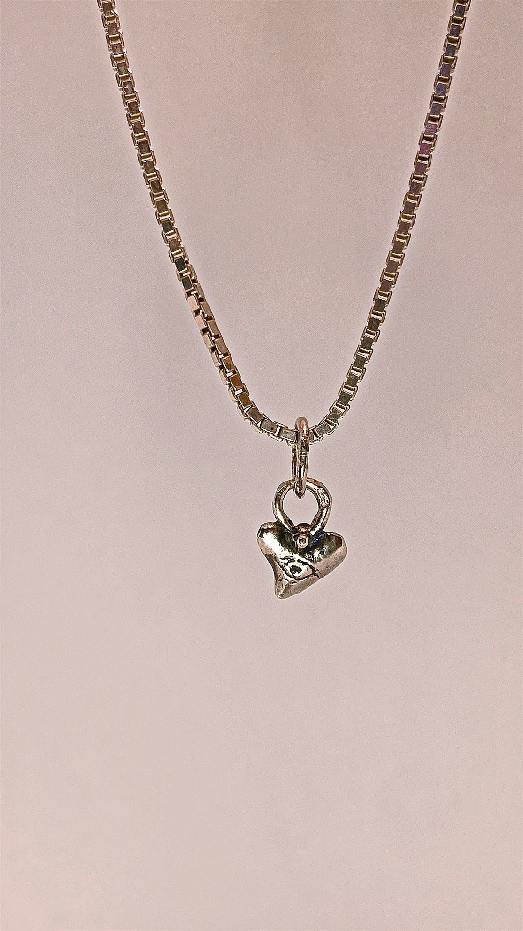 small slanted heart // mini heirloom silver gift