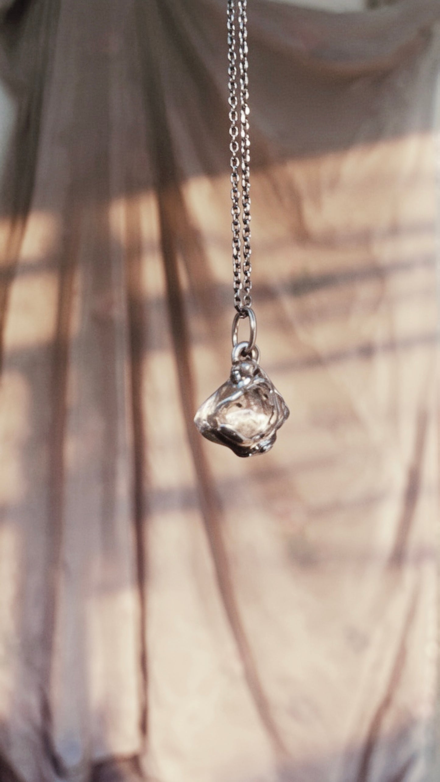 clear moon // one of a kind clear quartz lunar silver mini medallion