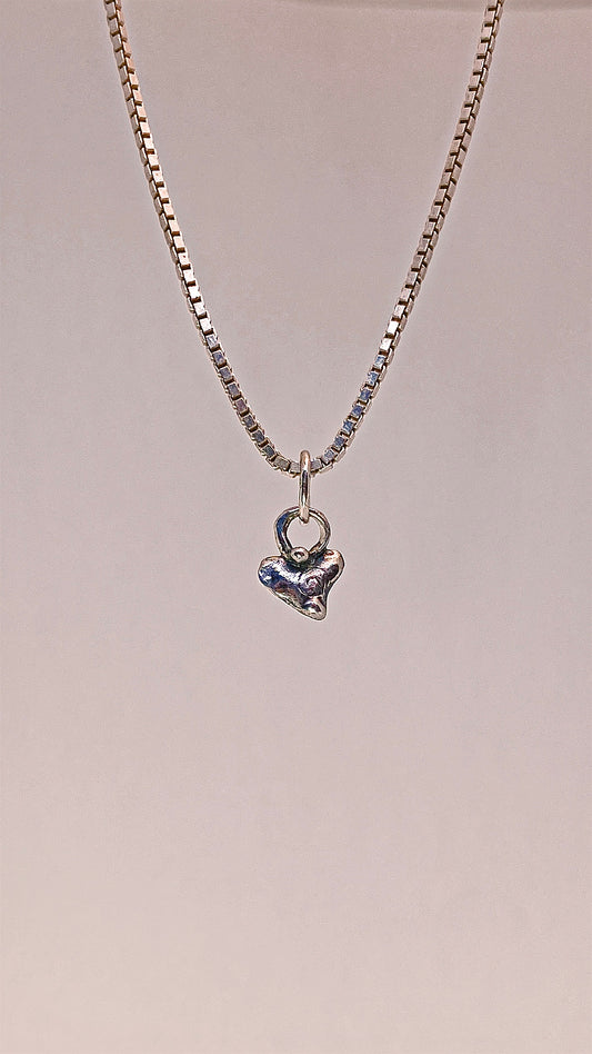 small slanted heart // mini heirloom silver gift