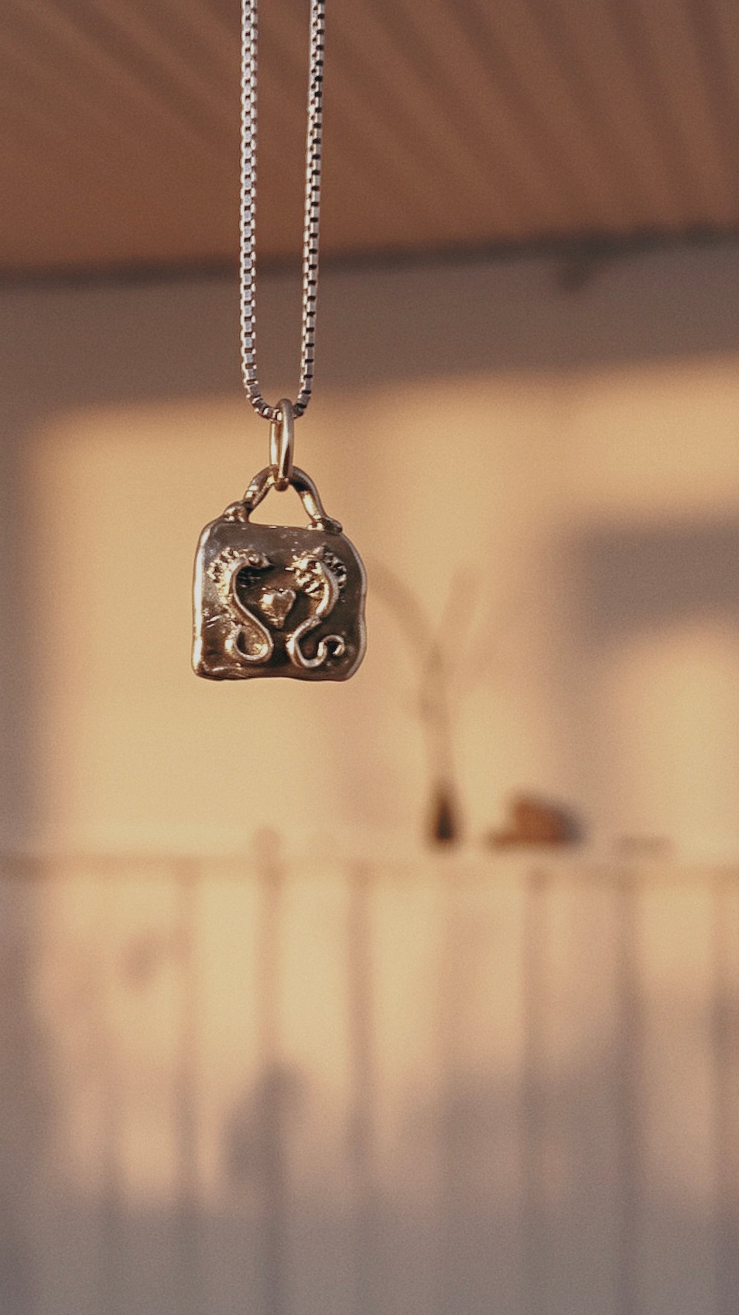 love sneks I // one of a kind promise heart serpent rectangular brass medallion