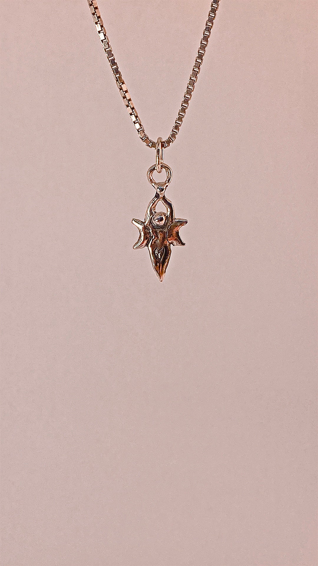 triple goddess mini spiral charm // heart design pagan wicca silver ancestral gift