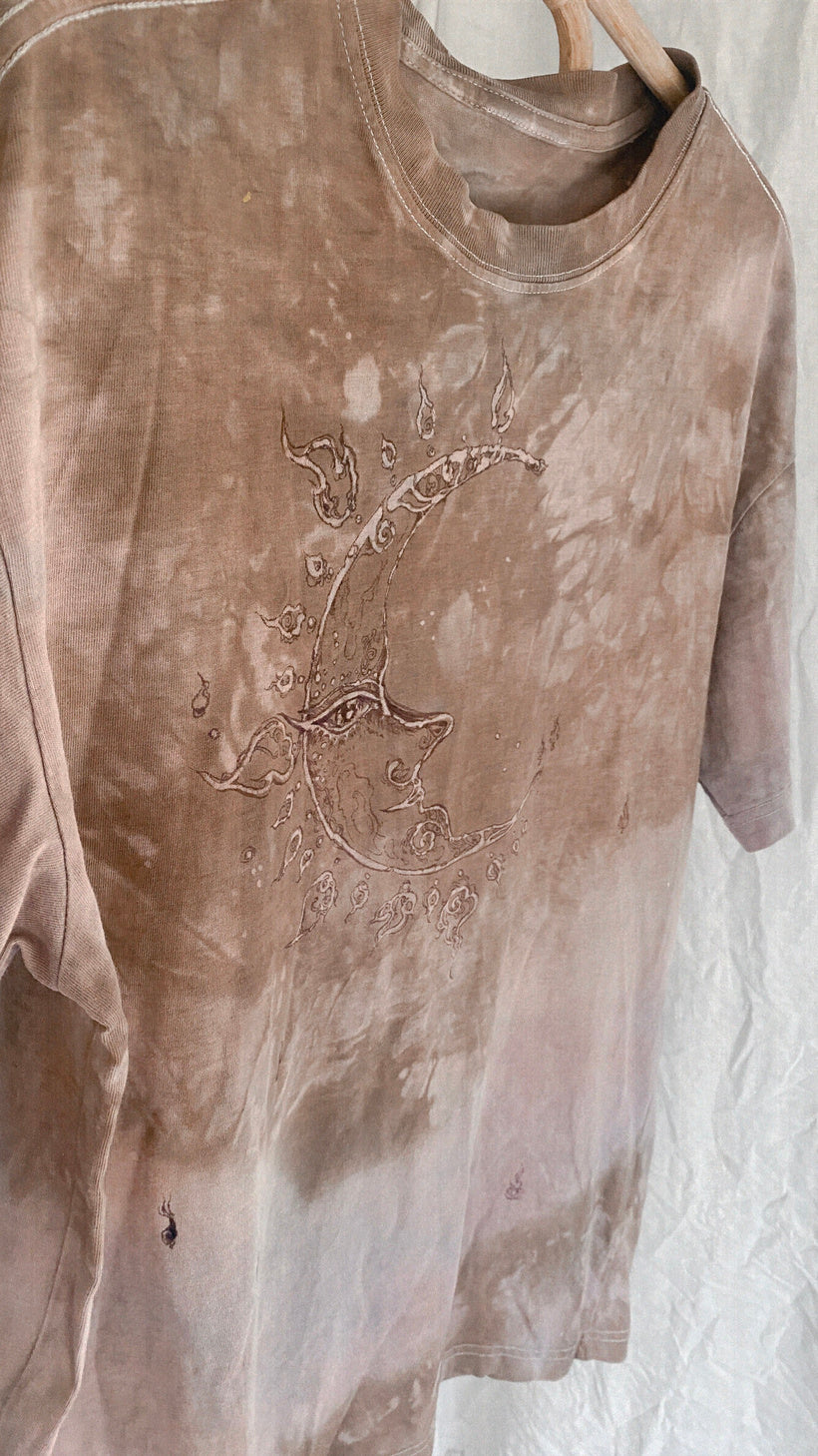 flaming crescent moon xtra soft tee