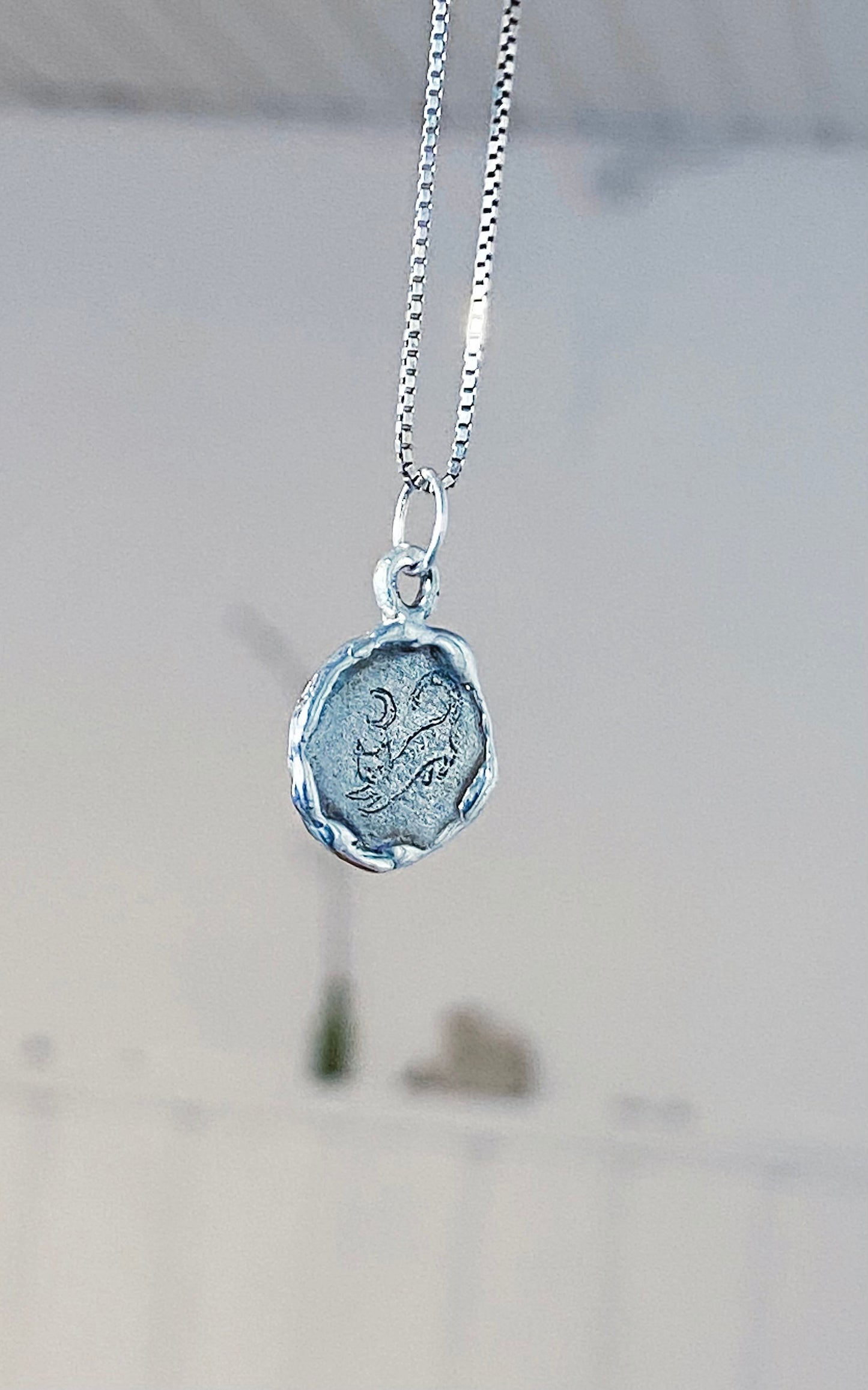 stretching moon kitty I // silver coin one of a kind medallion