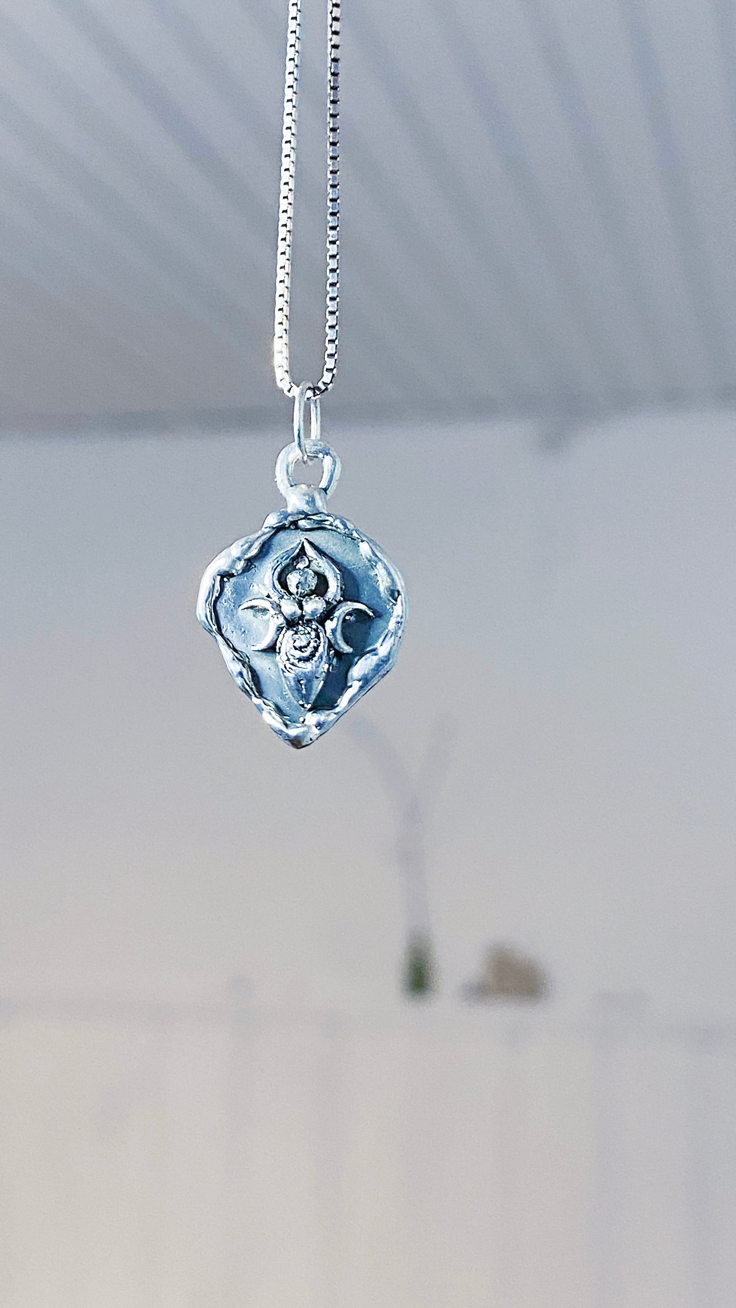 ancestral moon goddess II // silver coin one of a kind medallion