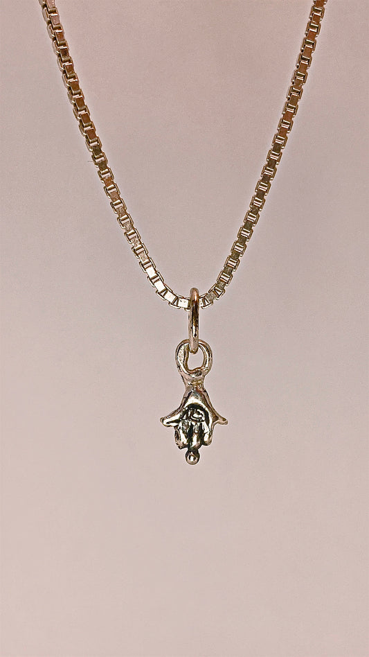 mini hamsa II // inanna ishtar goddess fatima miriam silver hand charm