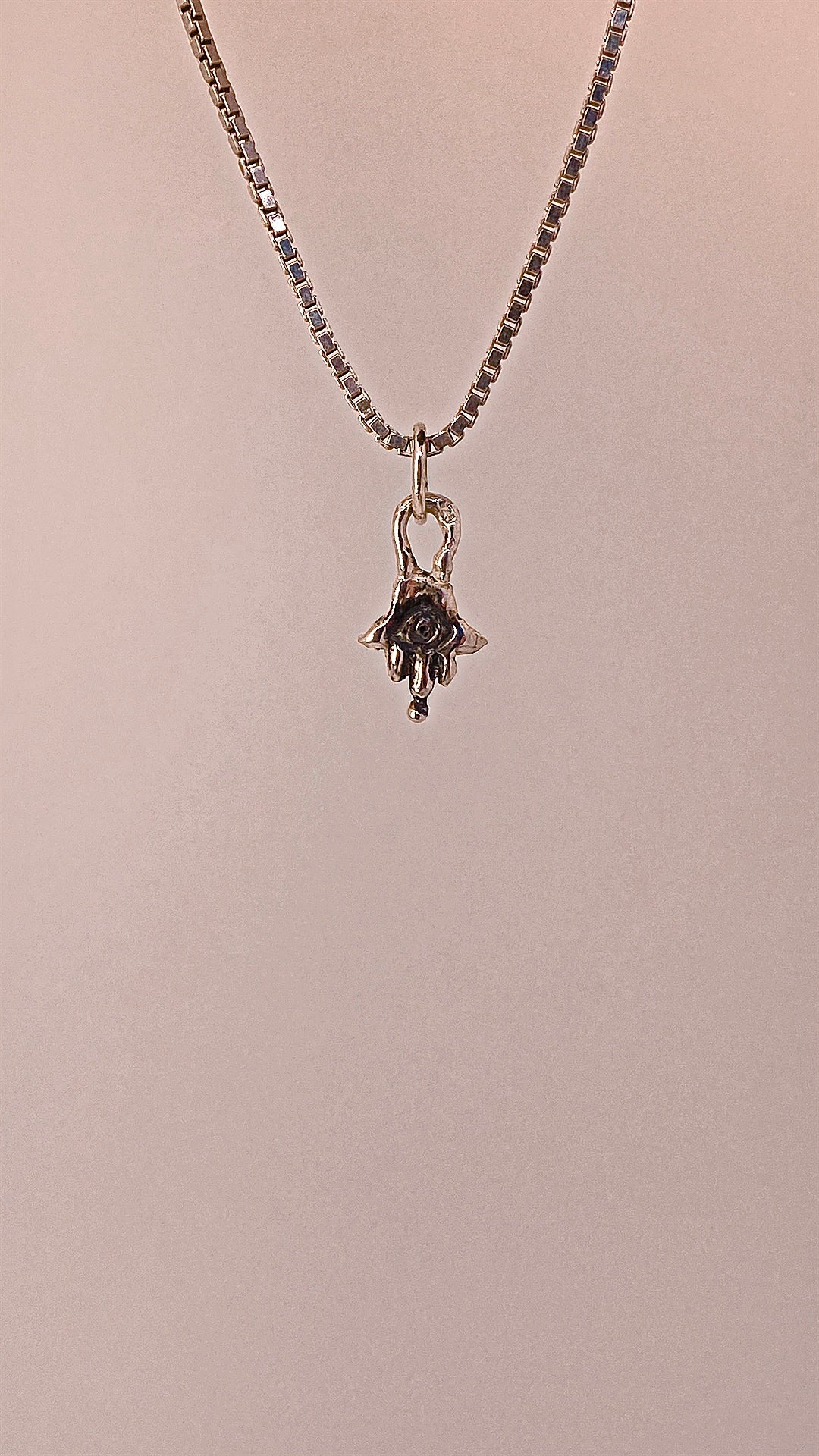 mini hamsa I // inanna ishtar goddess fatima miriam silver hand charm