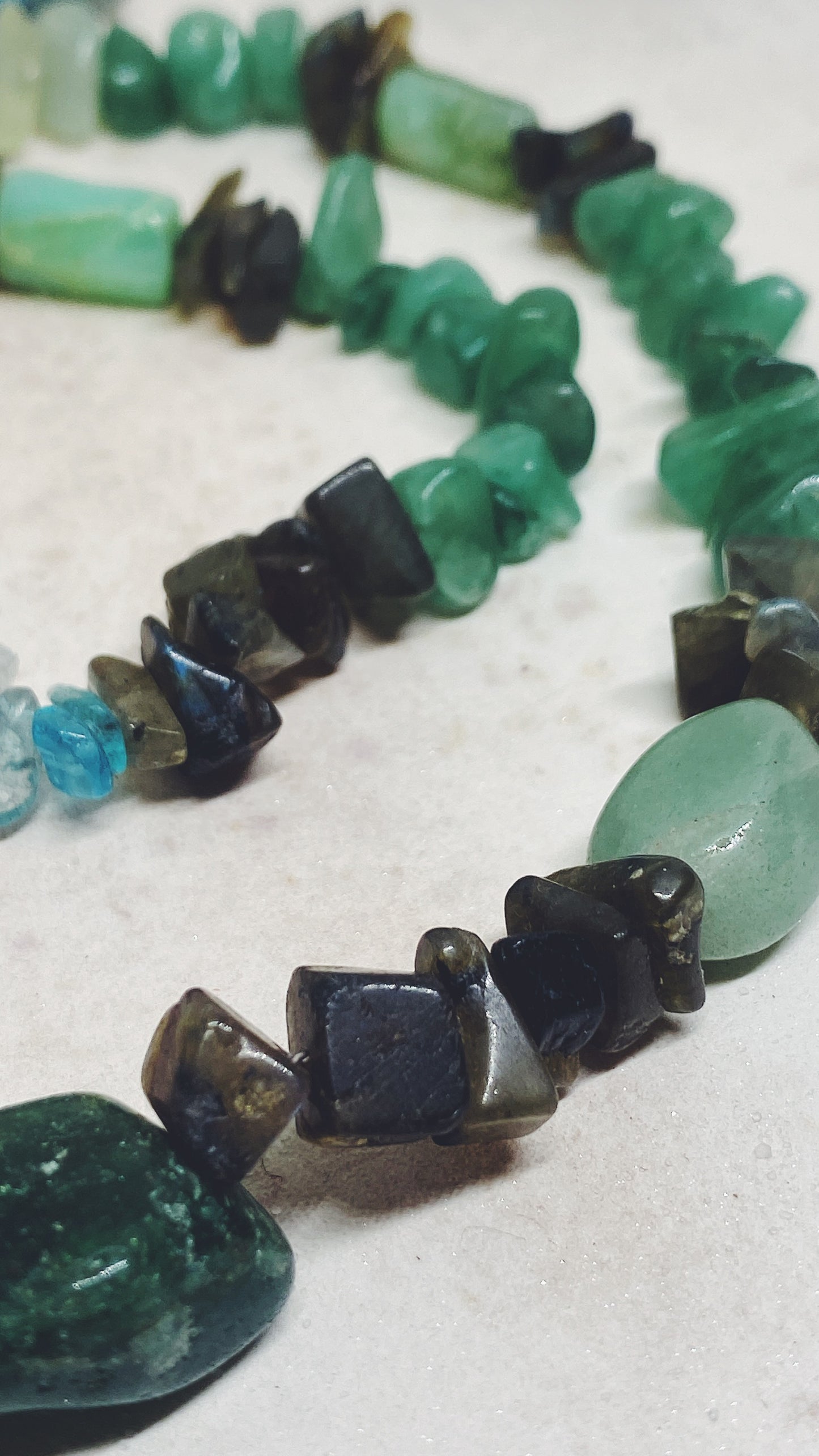 mossy dreams // textured semi precious stone strand