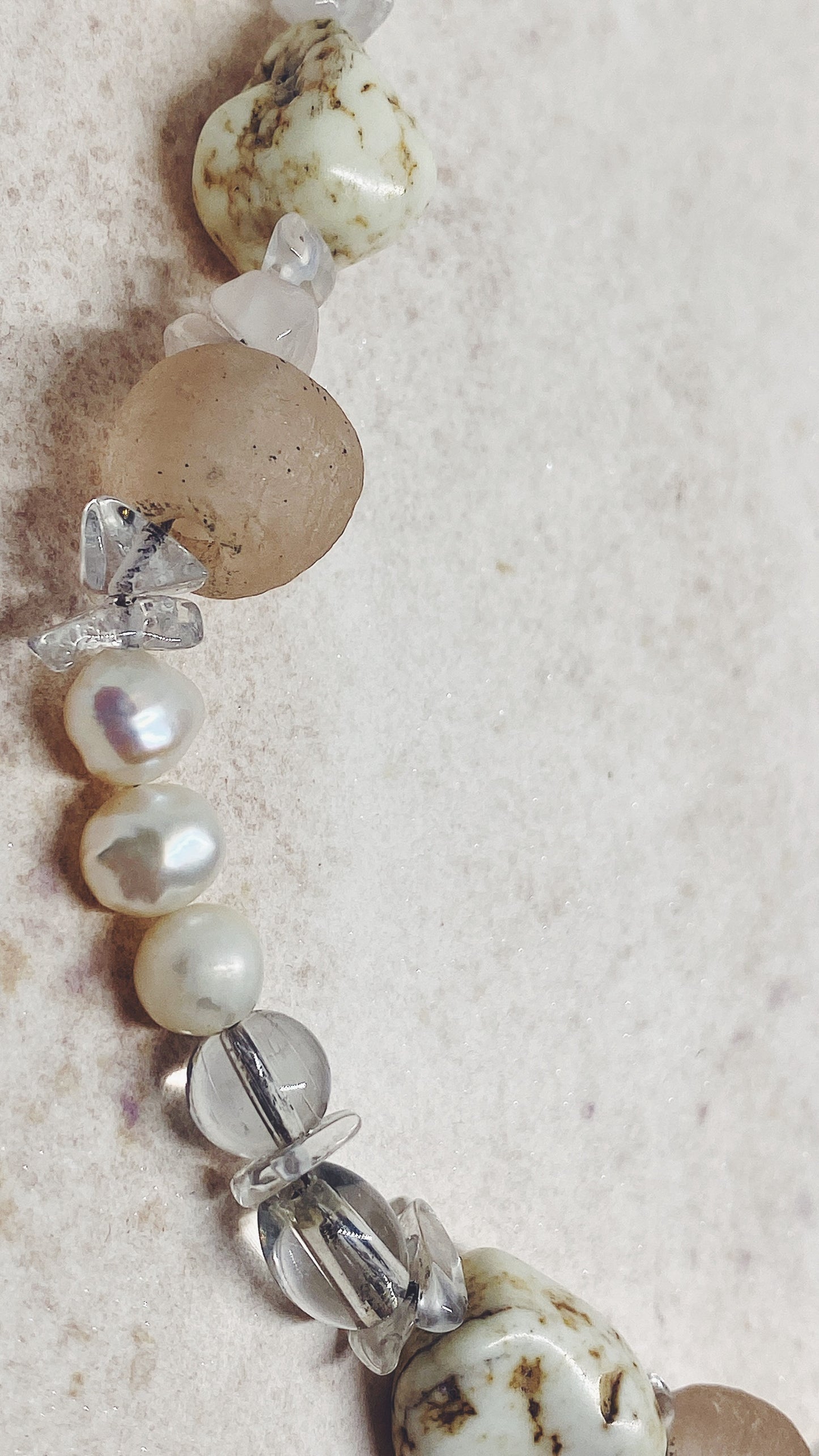 clear sea // textured semi precious stone strand