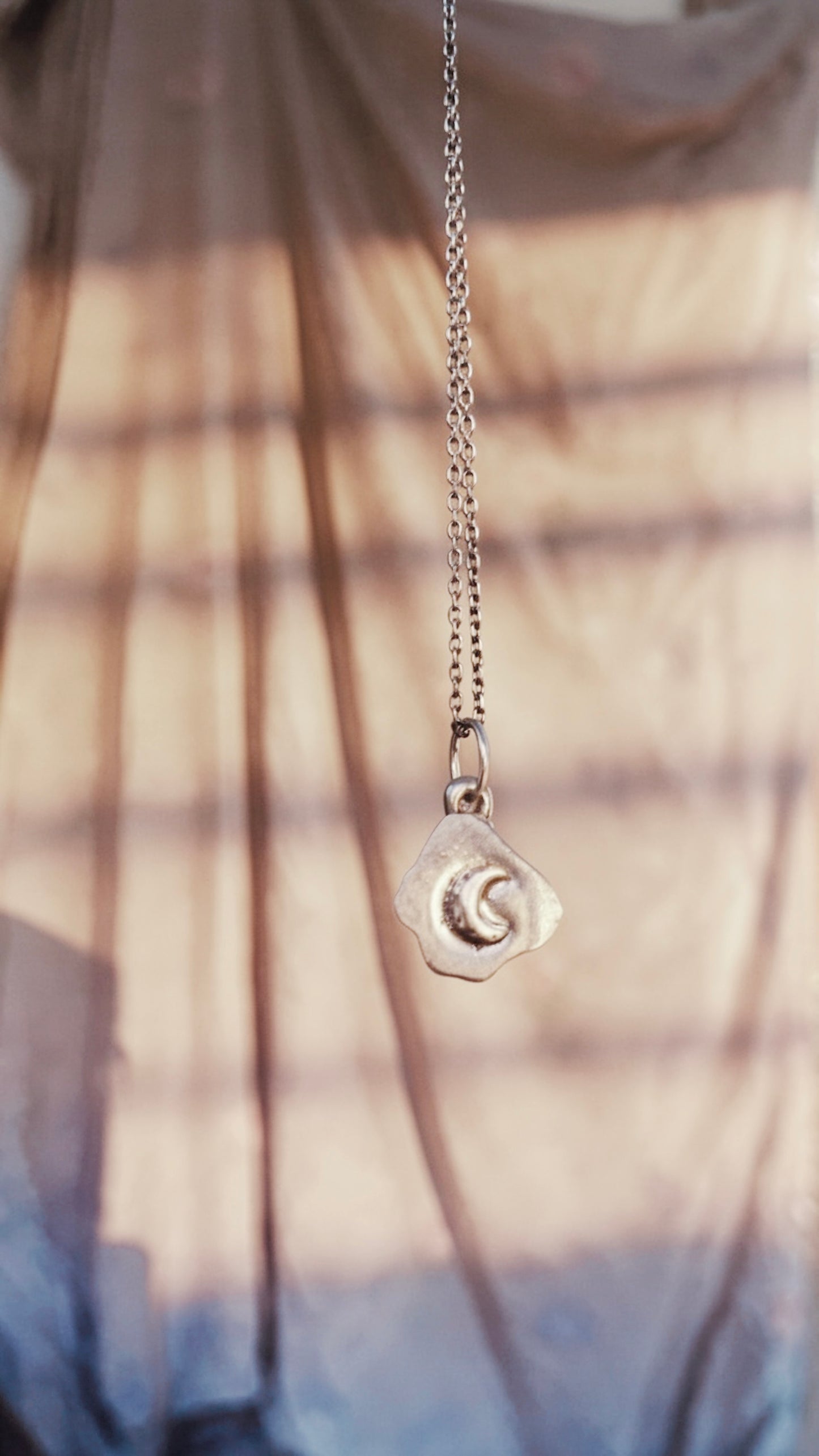 clear moon // one of a kind clear quartz lunar silver mini medallion