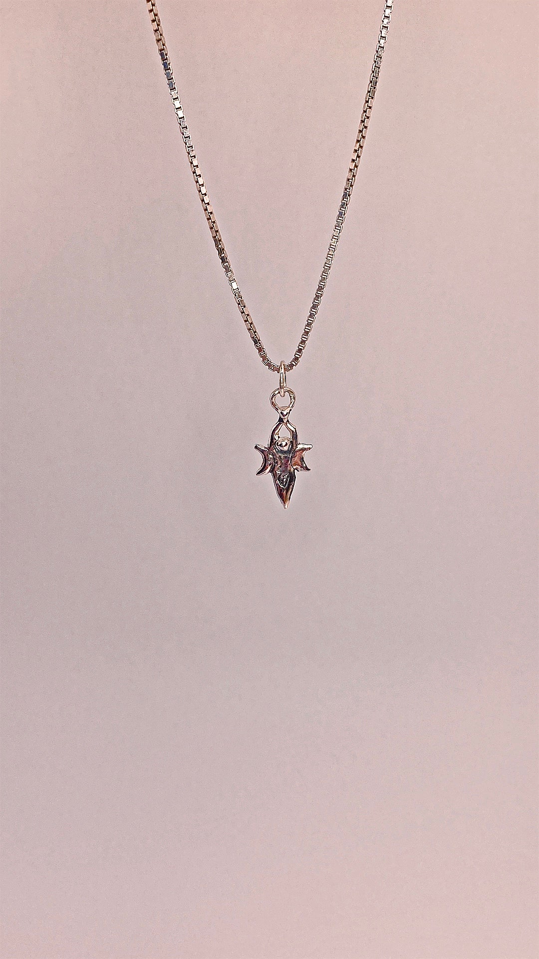 triple goddess mini spiral charm // heart design pagan wicca silver ancestral gift