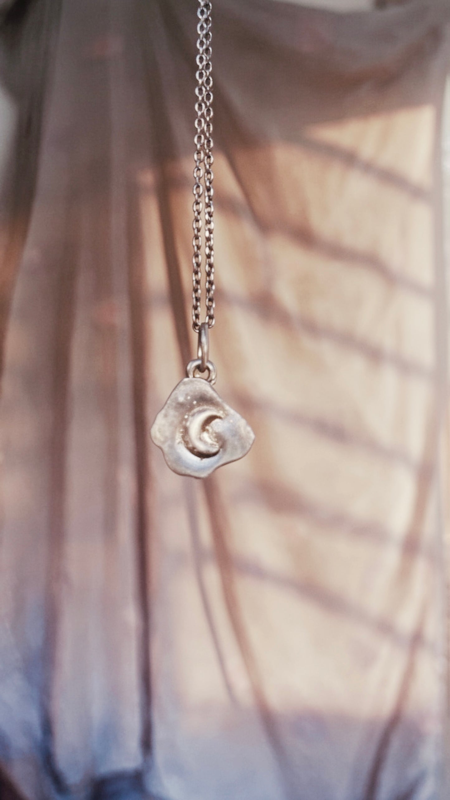 clear moon // one of a kind clear quartz lunar silver mini medallion