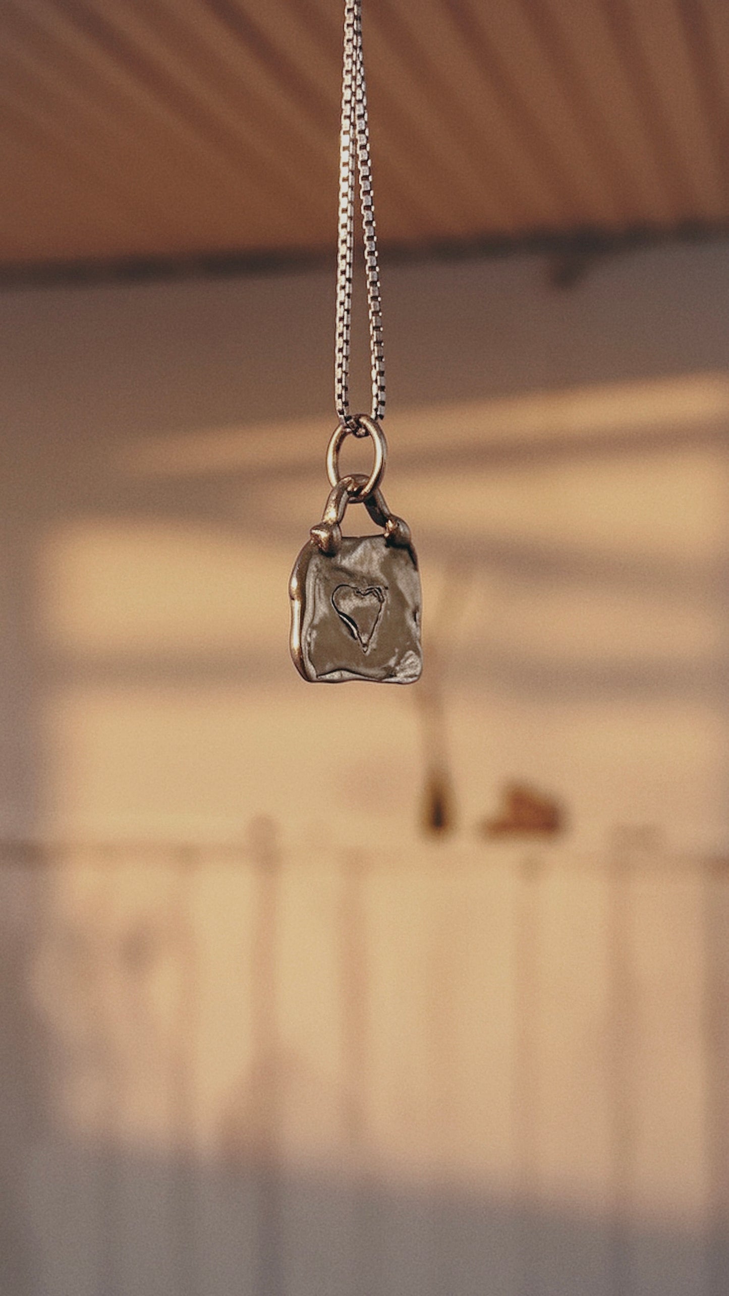 love sneks I // one of a kind promise heart serpent rectangular brass medallion