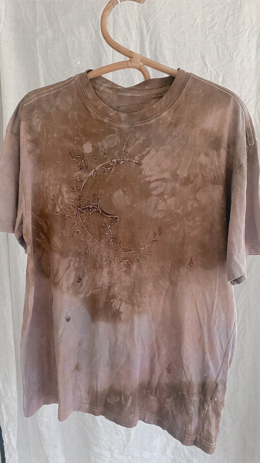 flaming crescent moon xtra soft tee