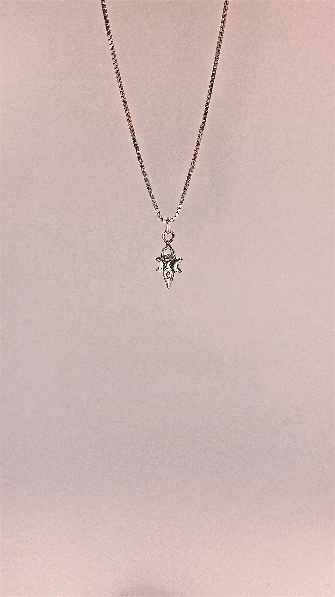 triple goddess mini spiral charm // heart design pagan wicca silver ancestral gift