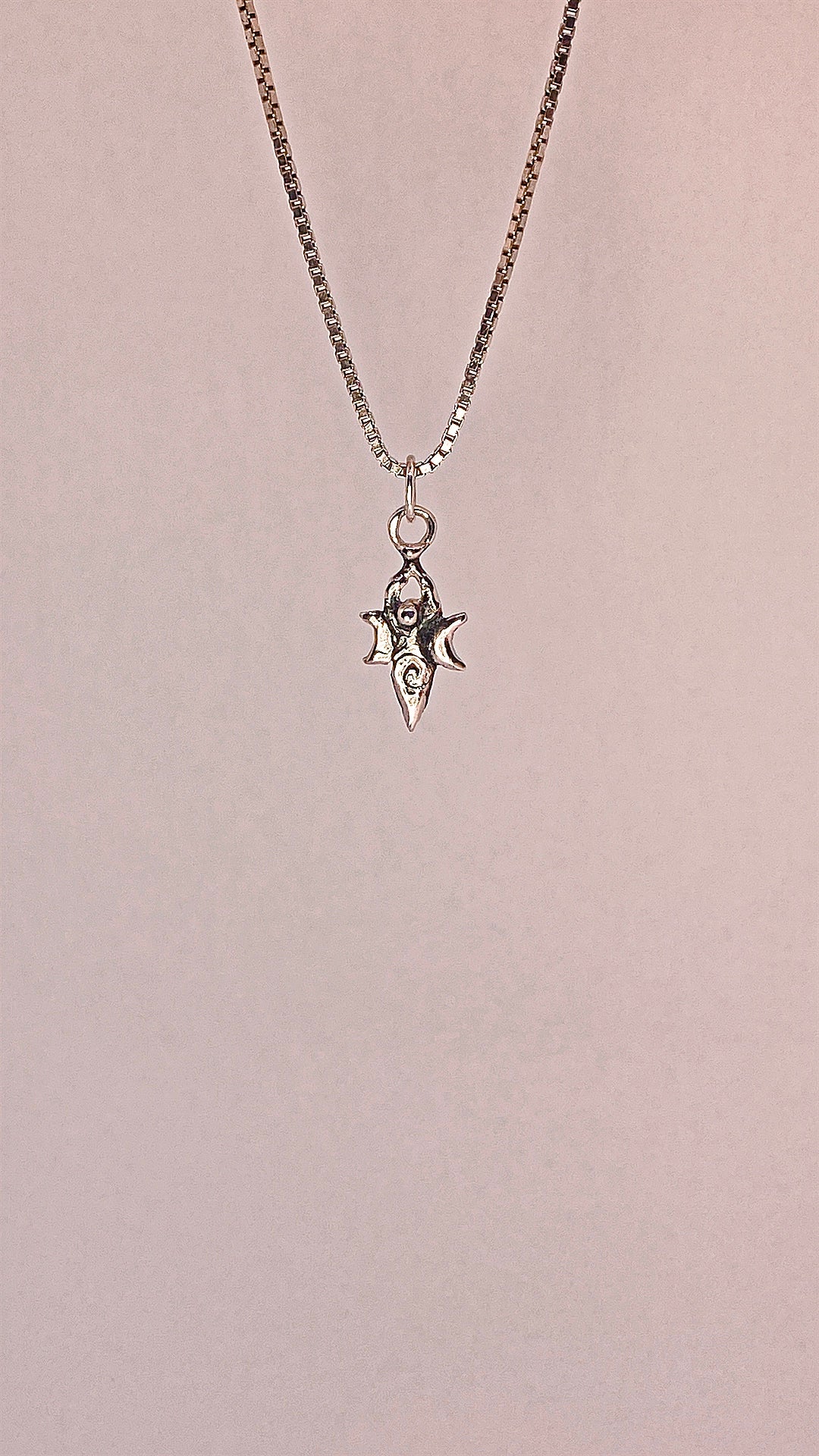 triple goddess mini spiral charm // heart design pagan wicca silver ancestral gift