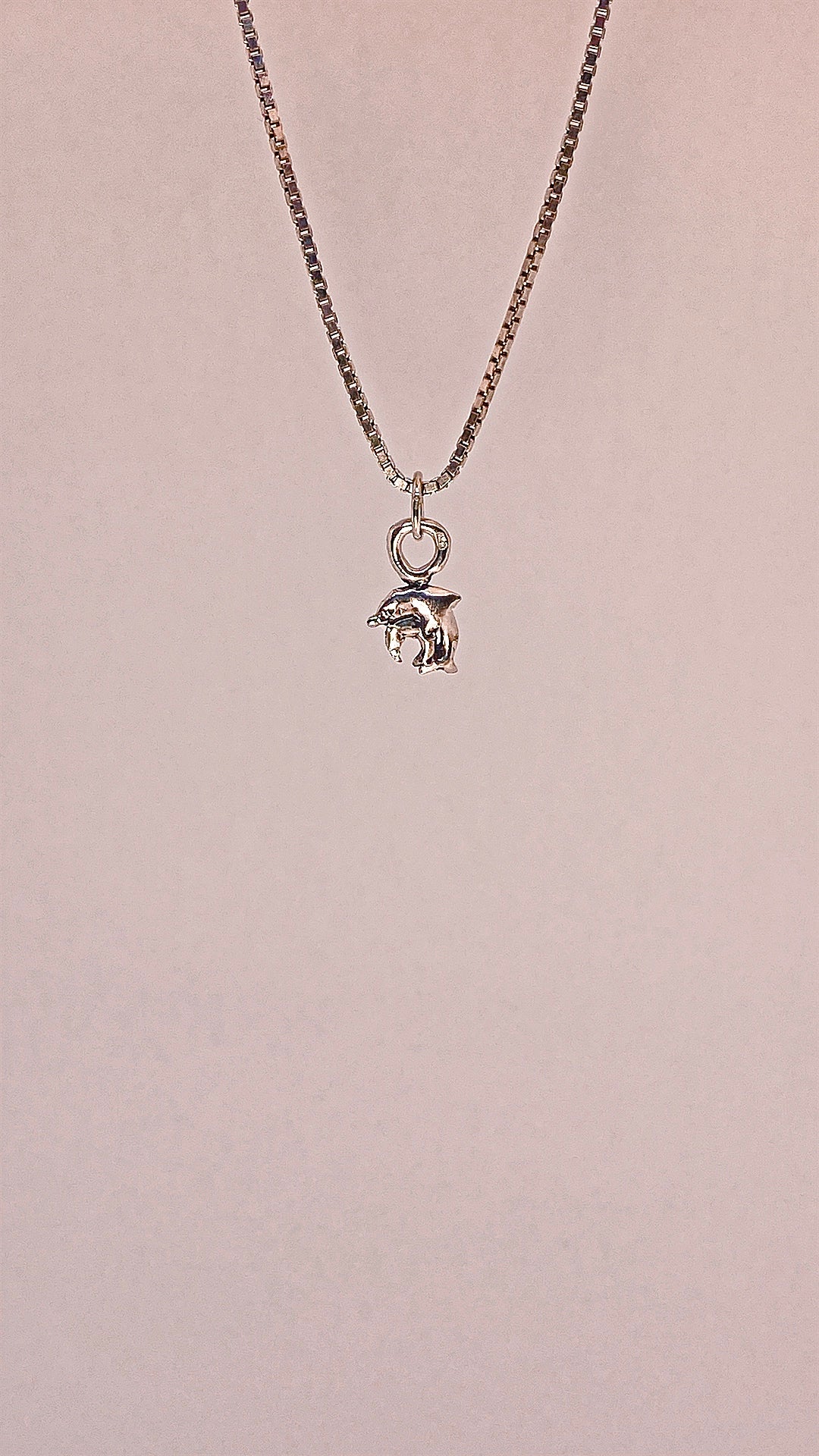 dolphin lune // mini moon charm water element lunar silver