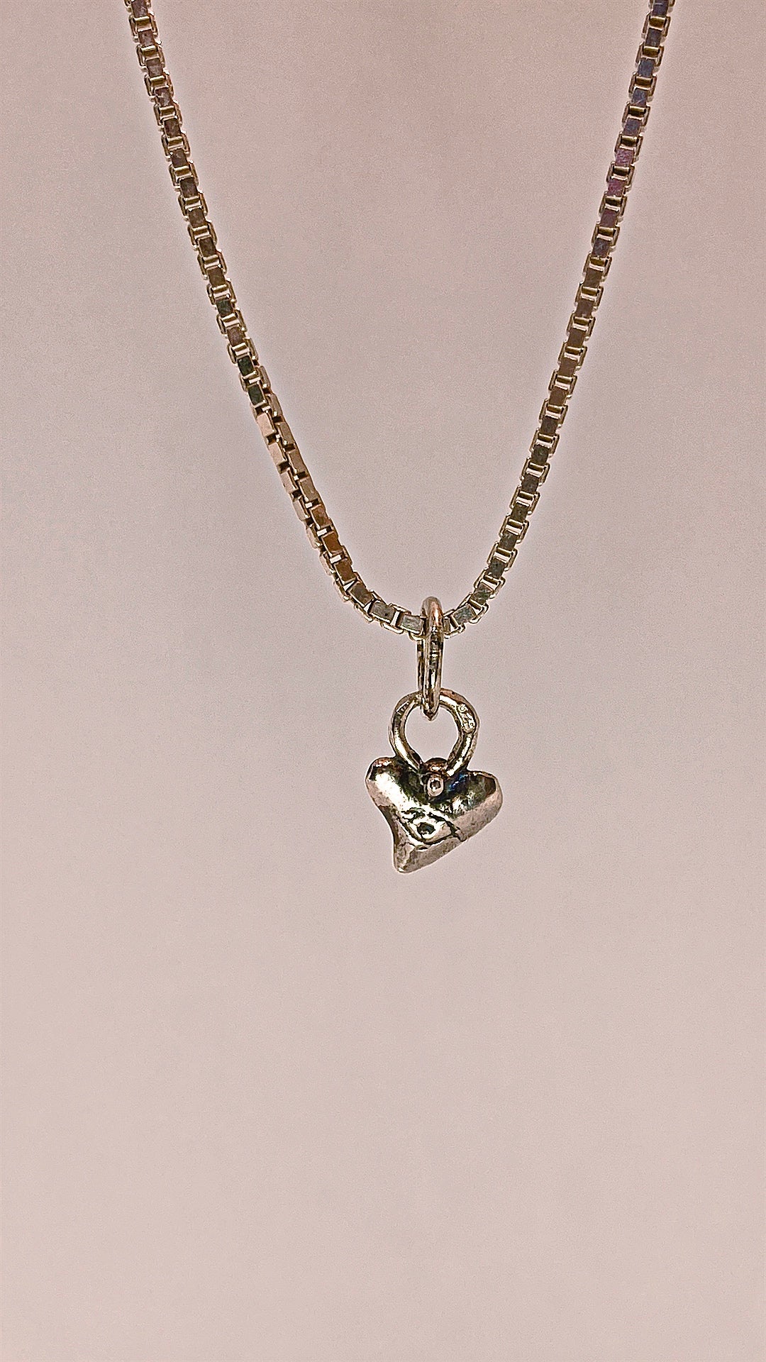 small slanted heart // mini heirloom silver gift