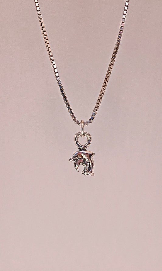 dolphin lune // mini moon charm water element lunar silver