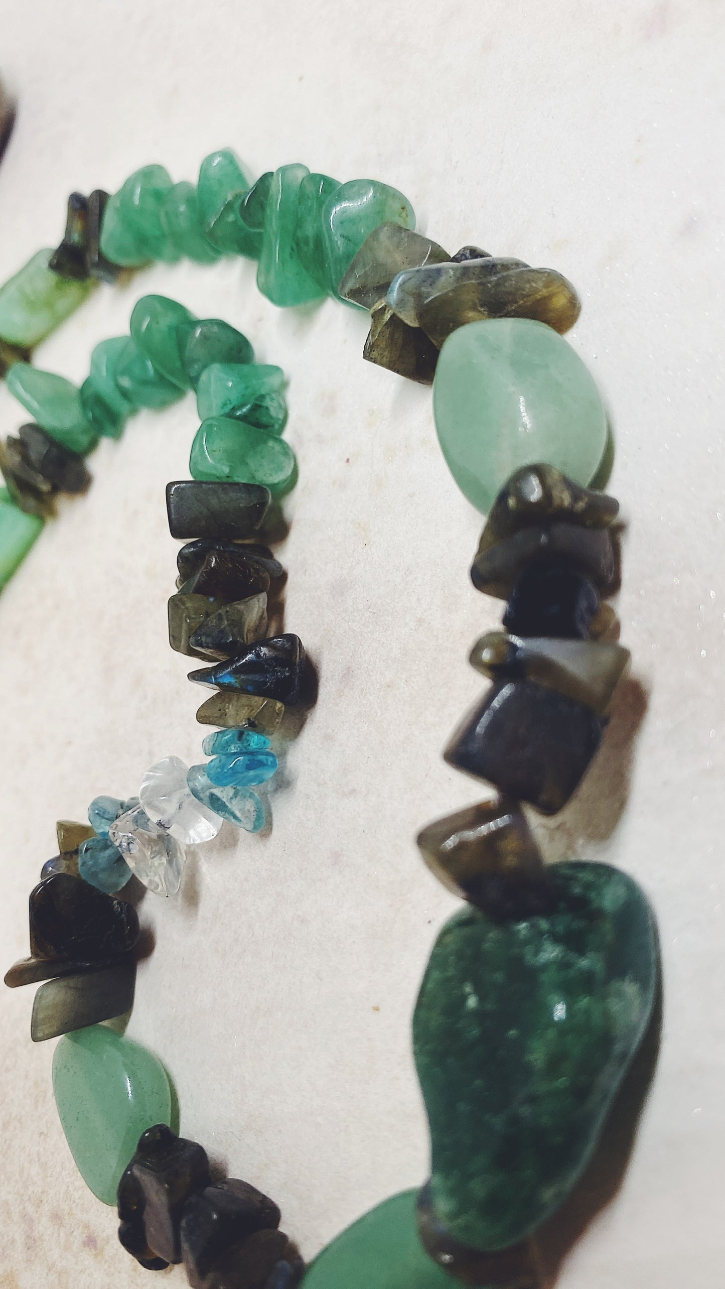 mossy dreams // textured semi precious stone strand