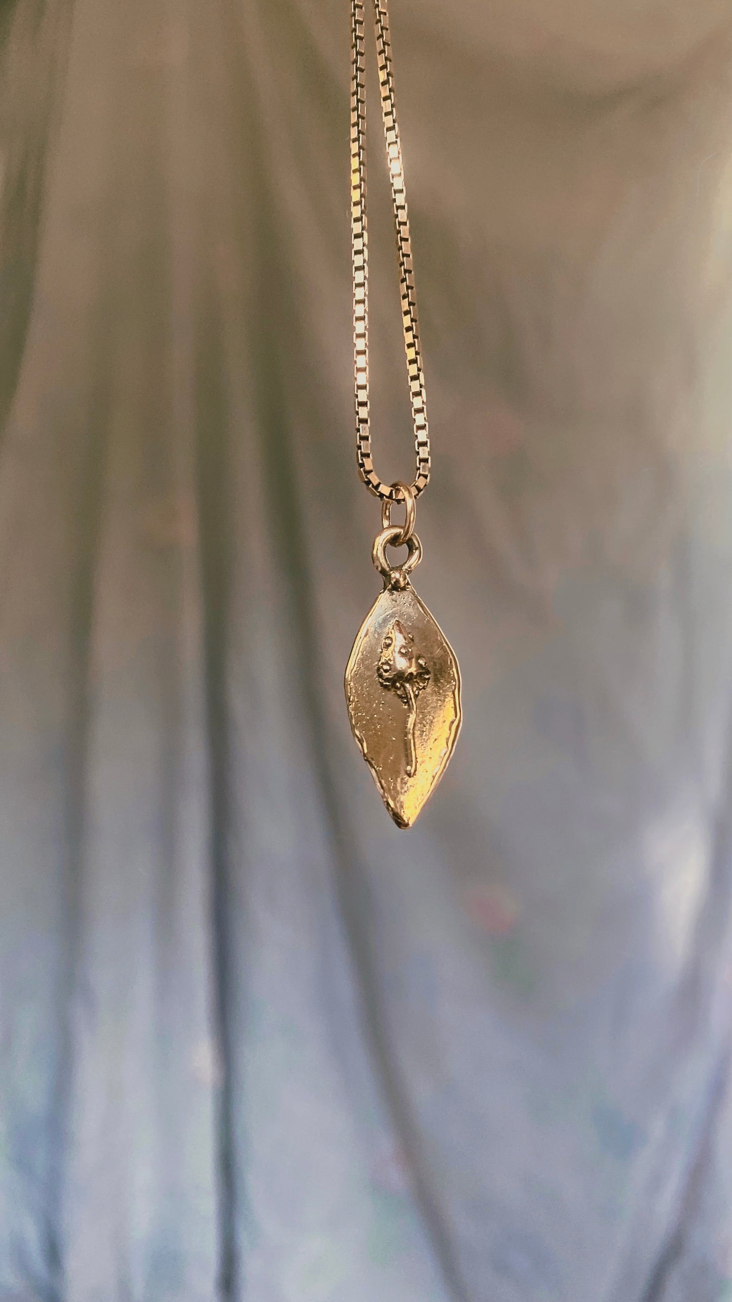 shroom II // one of a oval medallion mushroom magic brass pendant