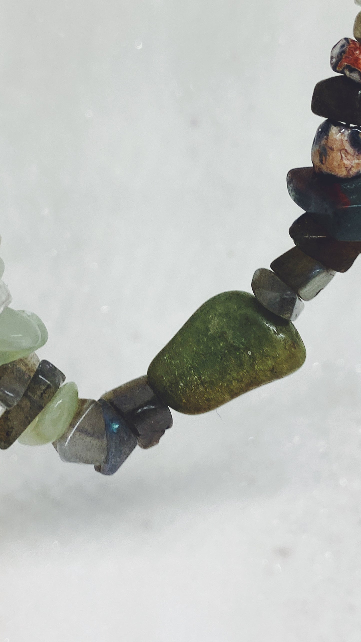 mossy dreams // textured semi precious stone strand