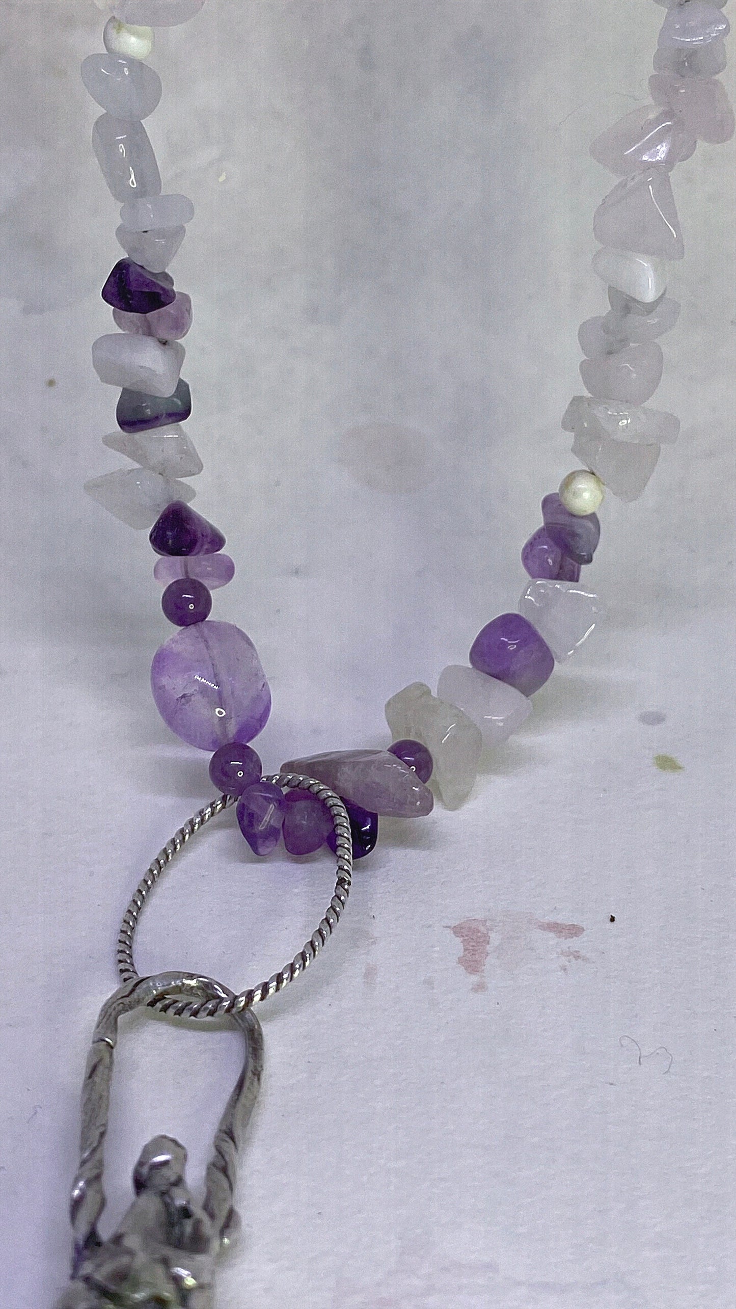 ꩜ volua ꩜ drippy amethyst point cap pendant on chunky gradient mineral strand