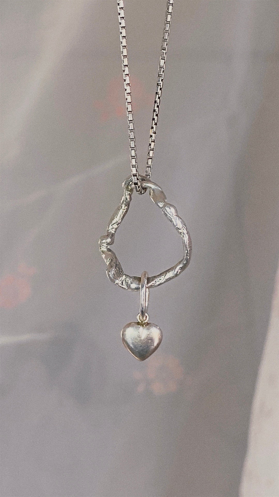 heart ringlet // one of a kind organic silver swirl with vintage heart