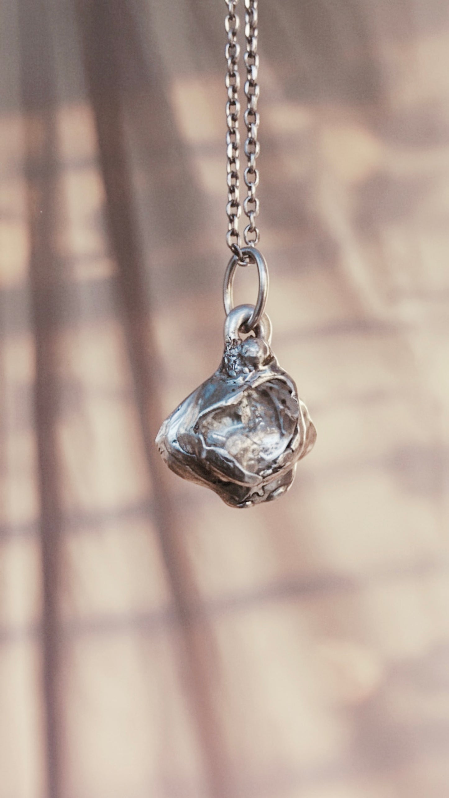 clear moon // one of a kind clear quartz lunar silver mini medallion