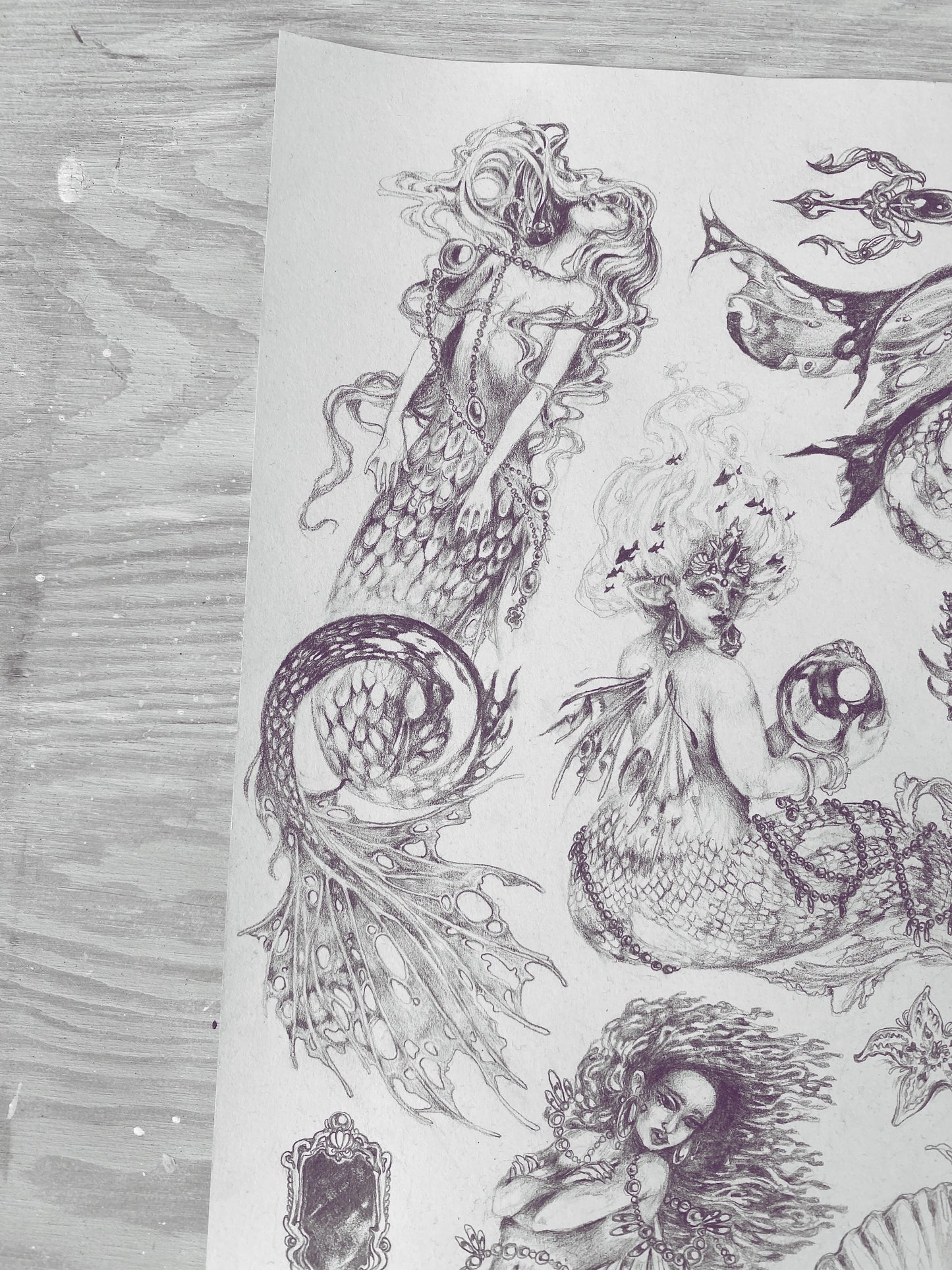 original drawing // mermaids