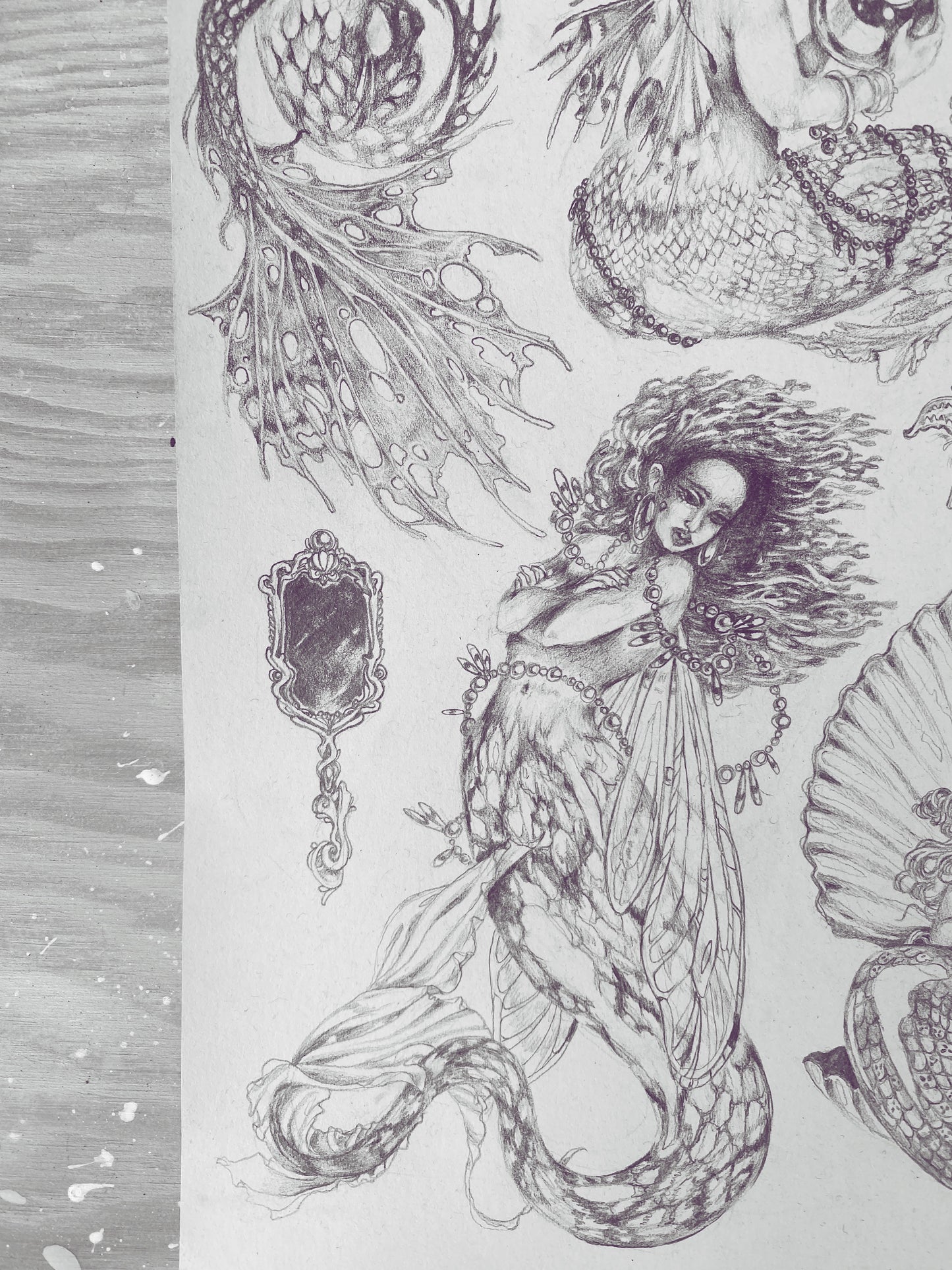 original drawing // mermaids