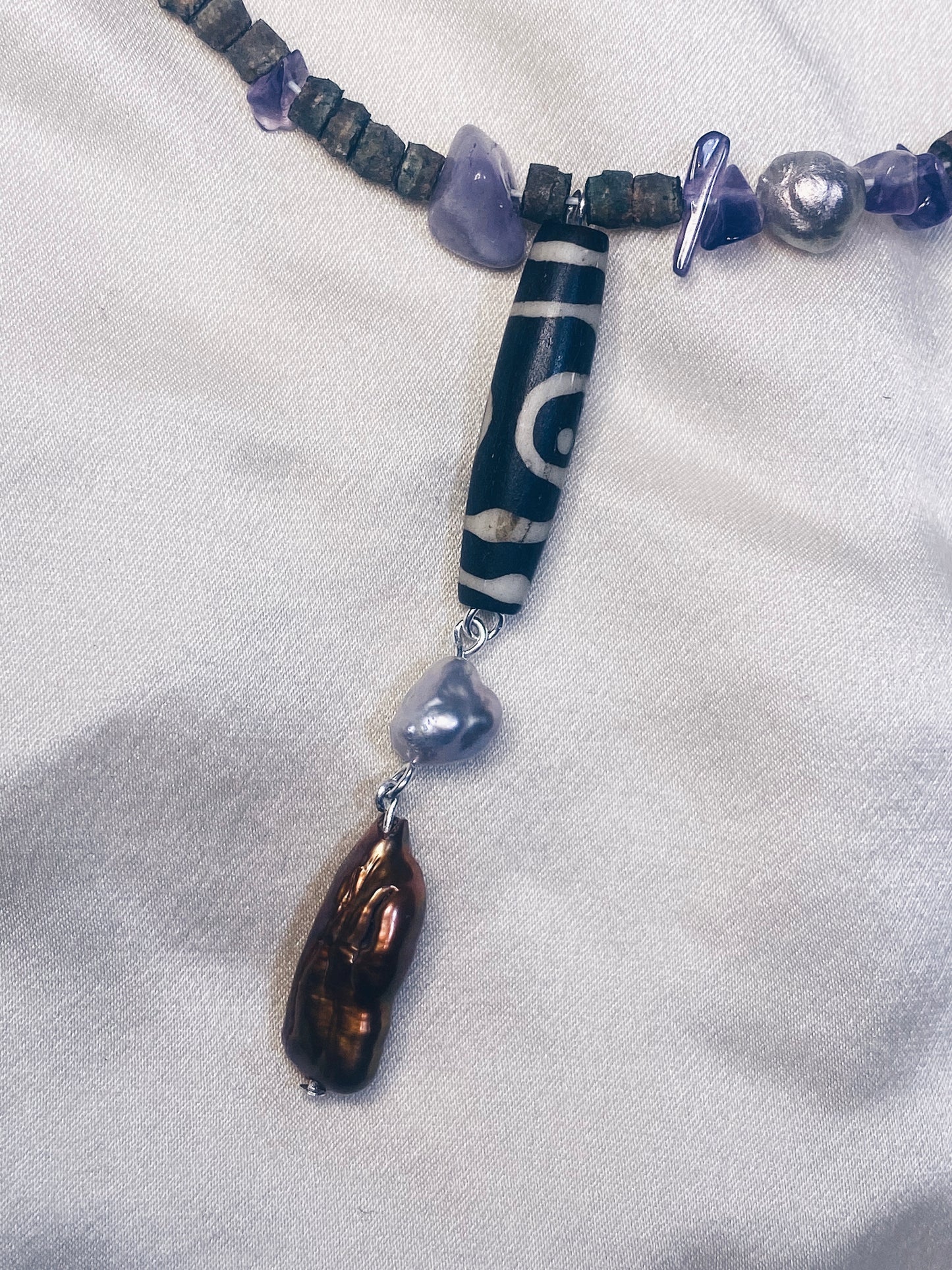 pearl wand III // one of a kind beaded necklace
