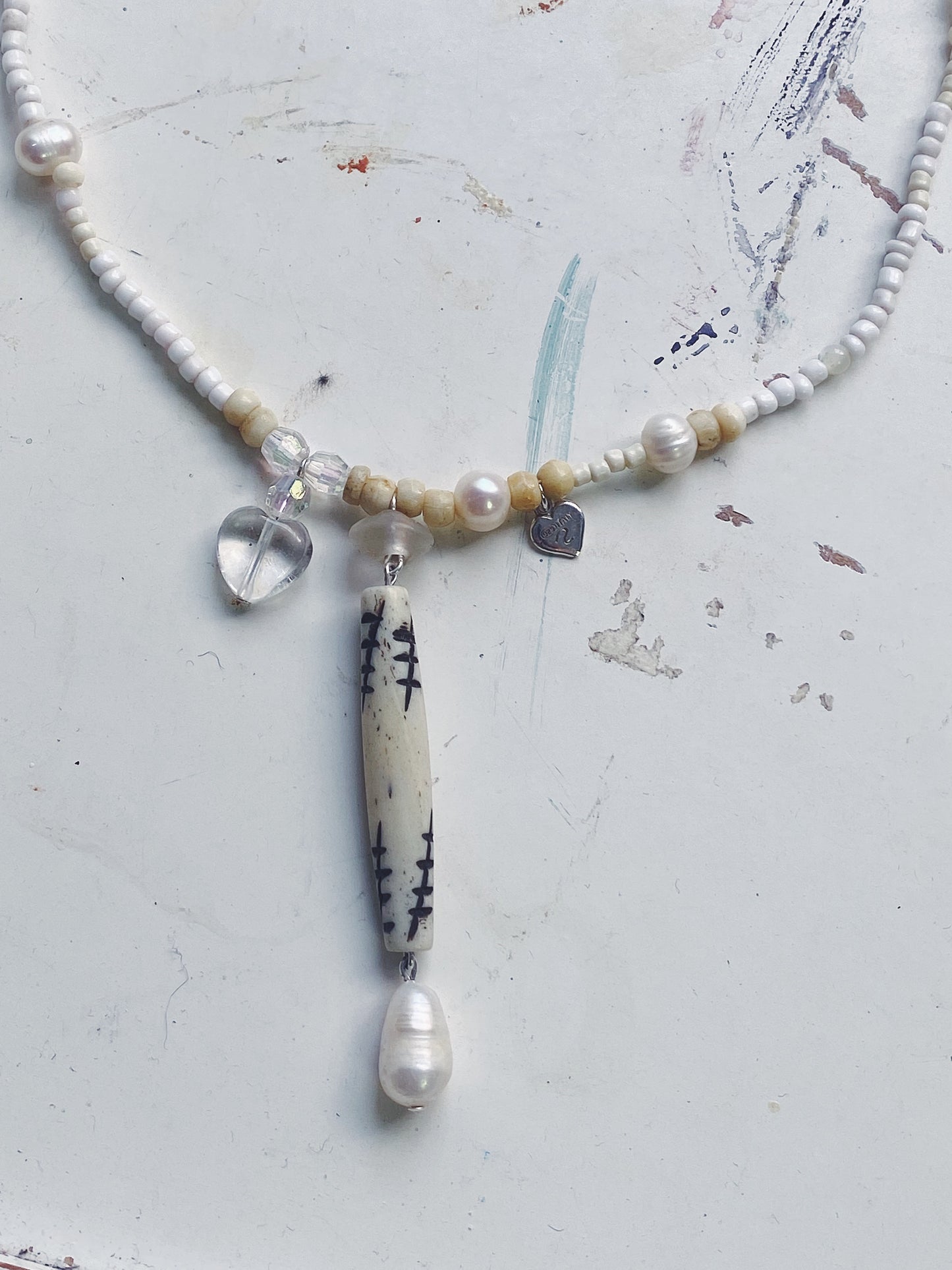 pearl wand II // one of a kind beaded necklace