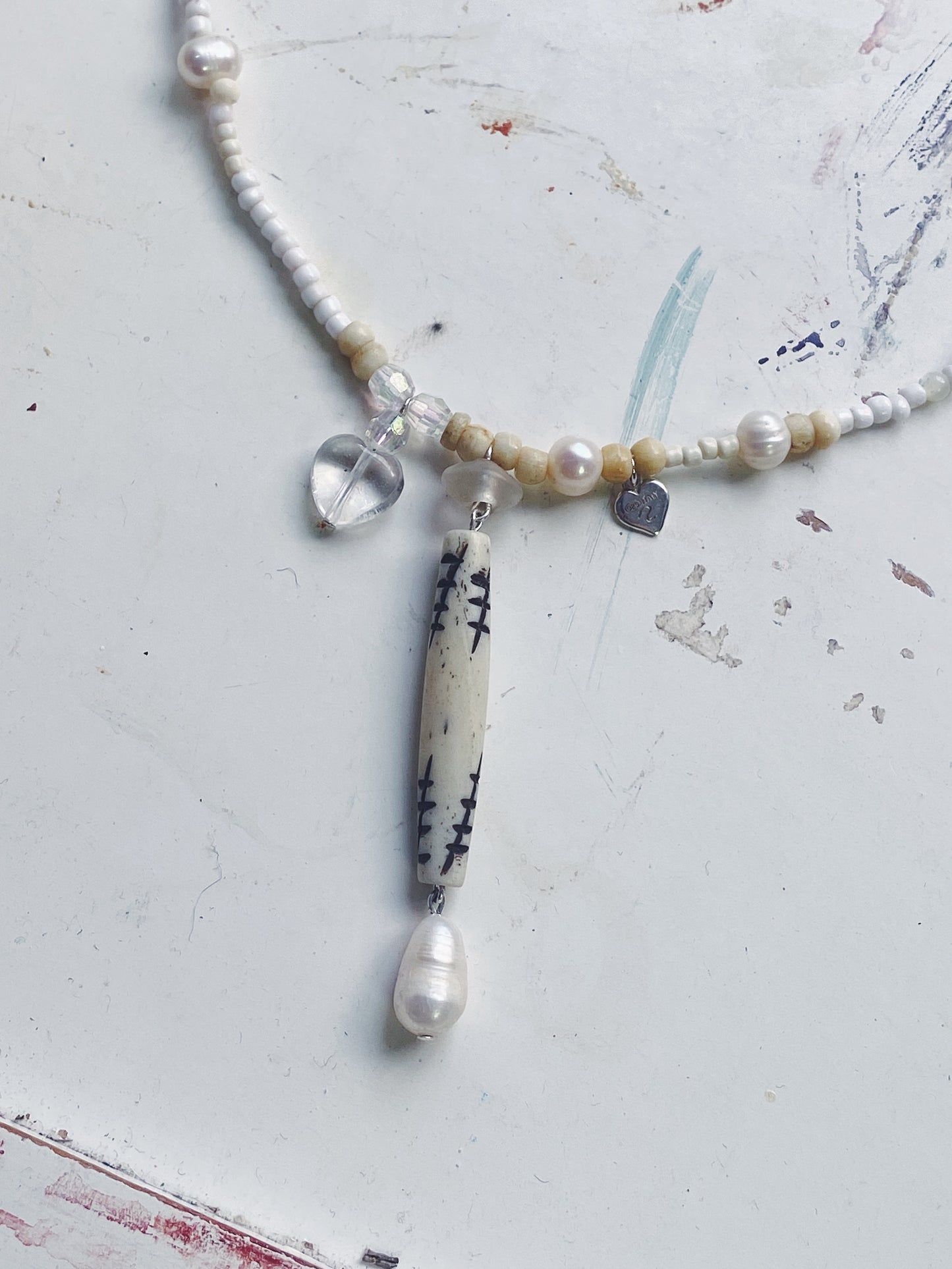 pearl wand II // one of a kind beaded necklace