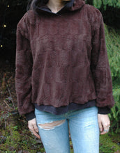 Load image into Gallery viewer, furry fleece hoodie // chocolate brown