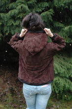 Load image into Gallery viewer, furry fleece hoodie // chocolate brown