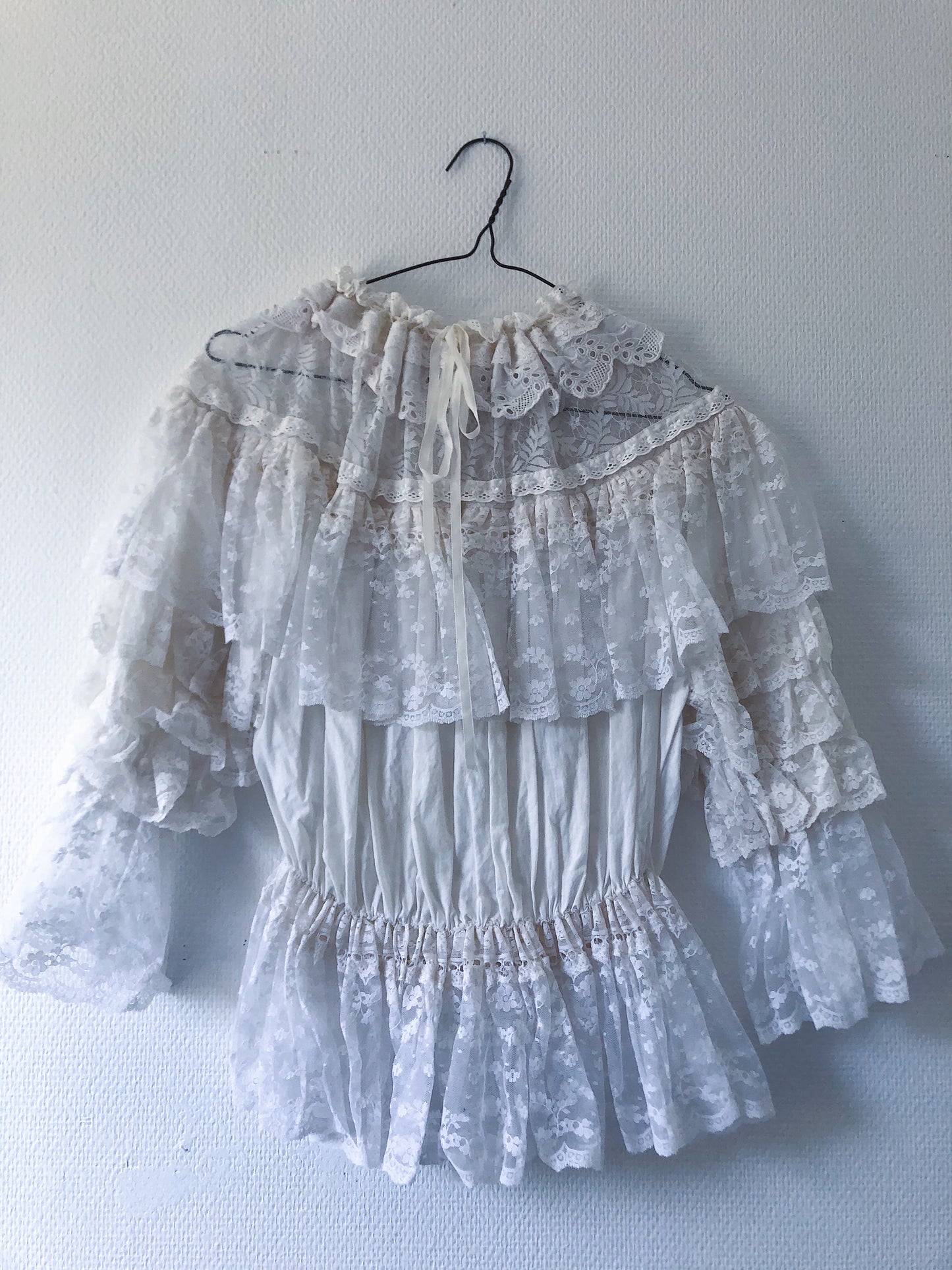 ruched lace blouse
