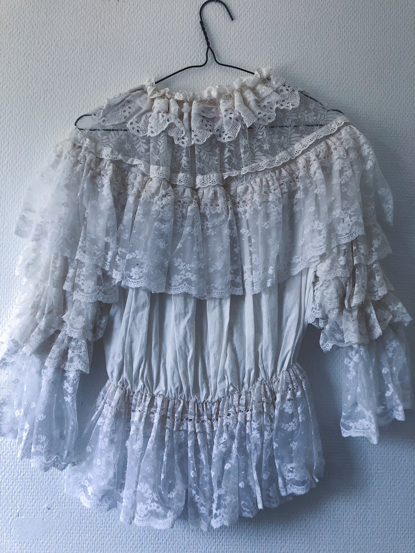 ruched lace blouse