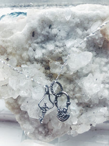 locke amulets // padlock and key companion pendants necklace